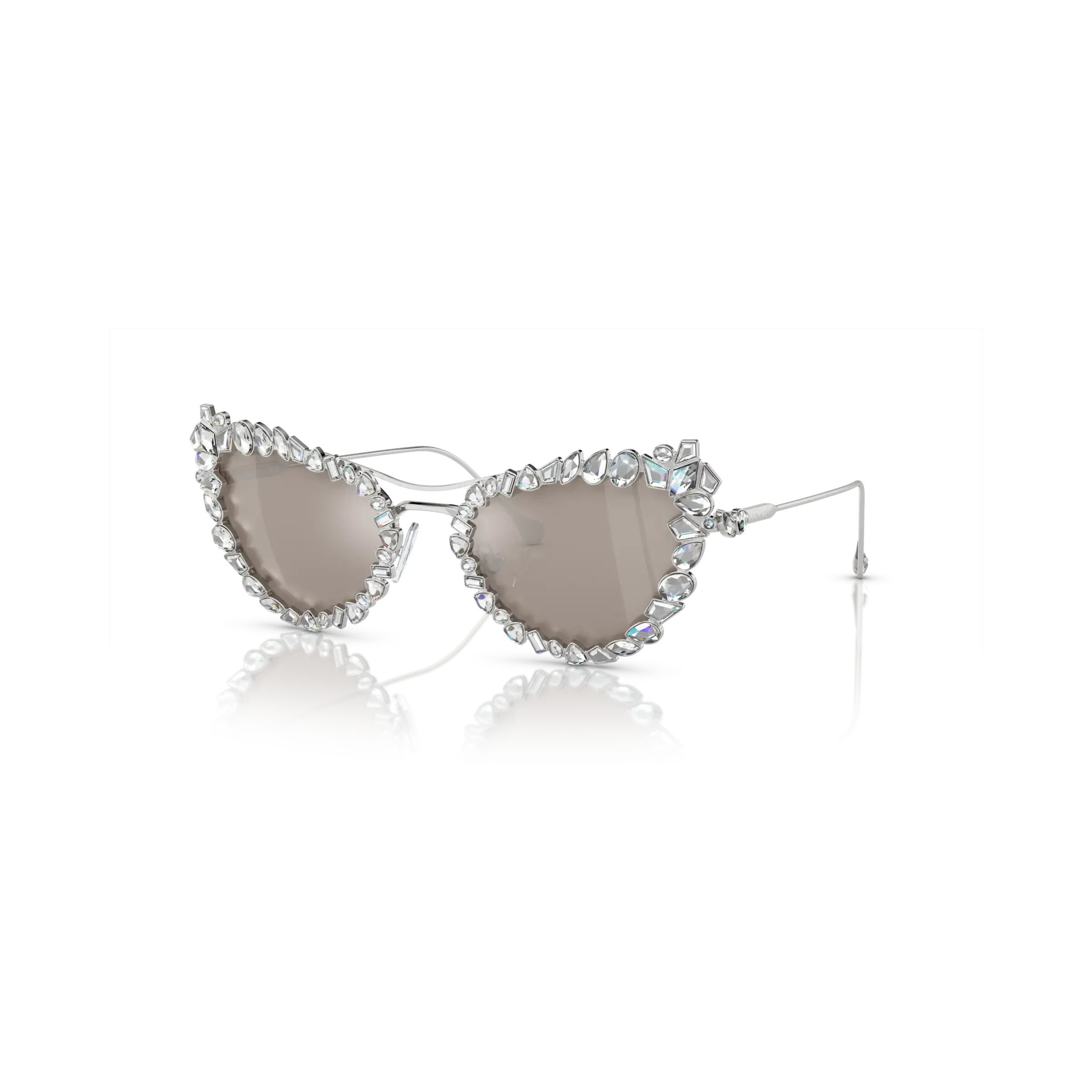 2 in 1 clip-on sunglasses Statement/Cat-eye shape/SK7011/White