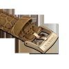 Watch strap 17 mm (0.67") width/Leather with stitching/Brown/Rose gold-tone finish