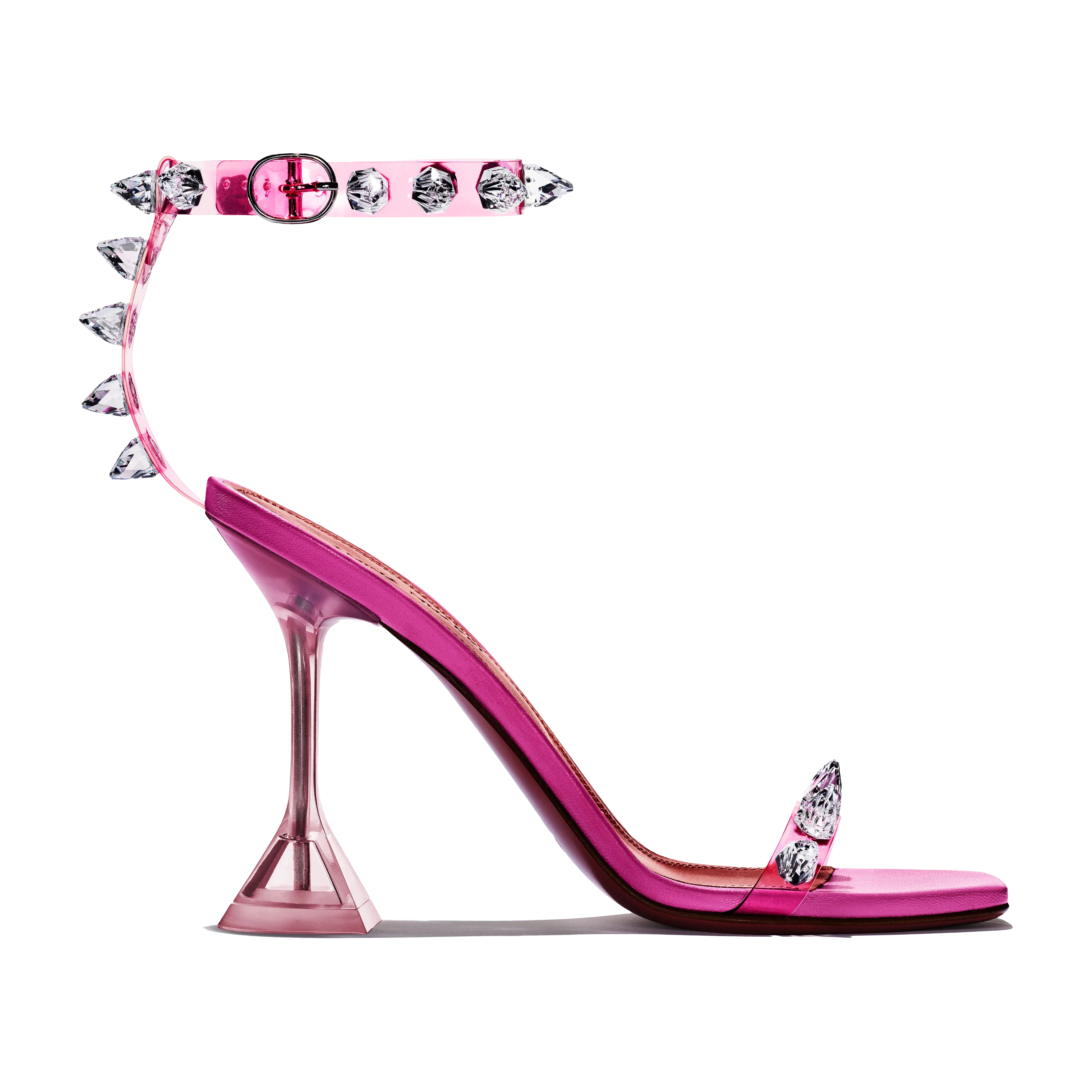AMINA MUADDI Julia Glass sandal Pink