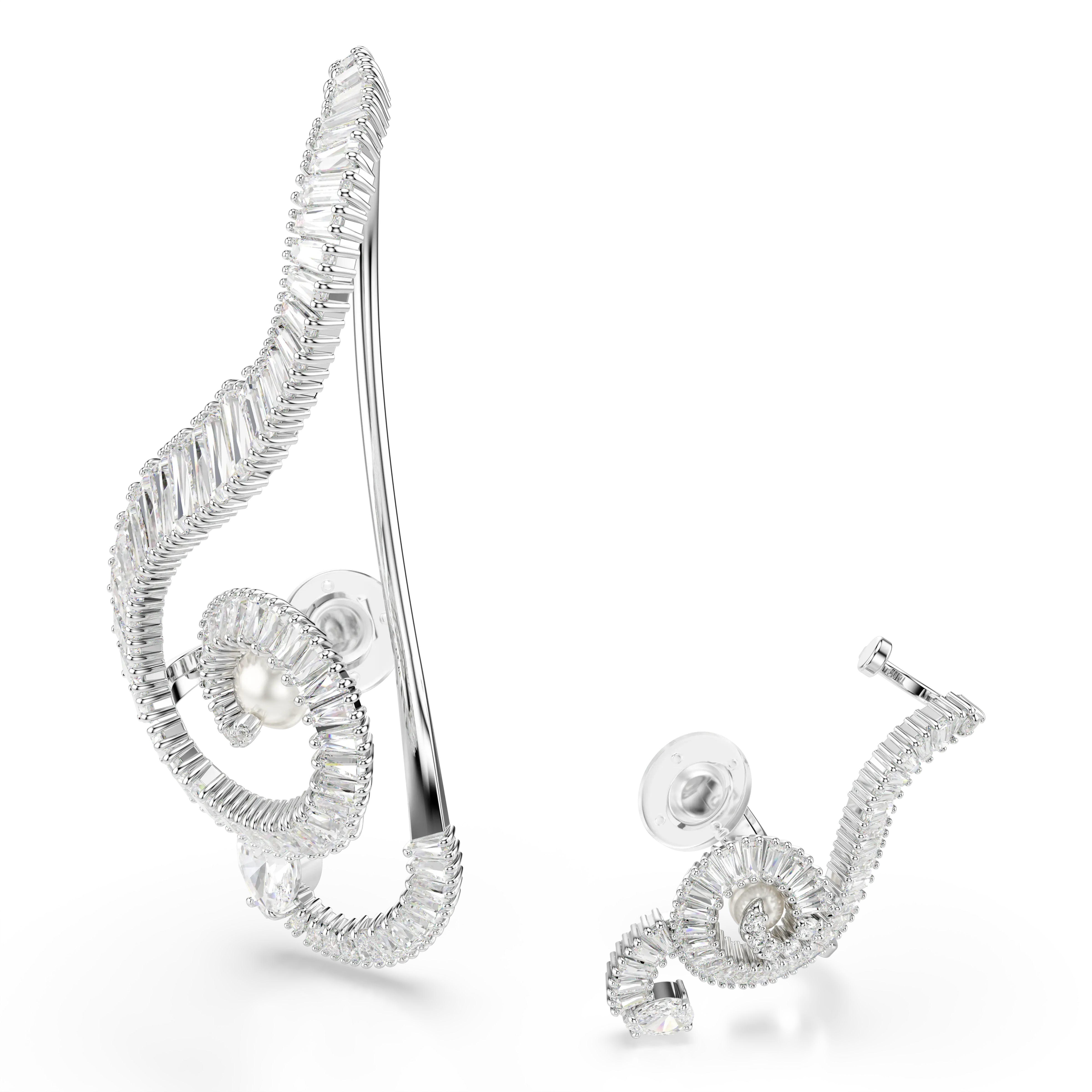 ariana-grande-x-swarovski-clip-earrings-asymmetrical-design-crystal-pearl-baguette-cut-white-rhodium-plated-swarovski-5720866-3.webp