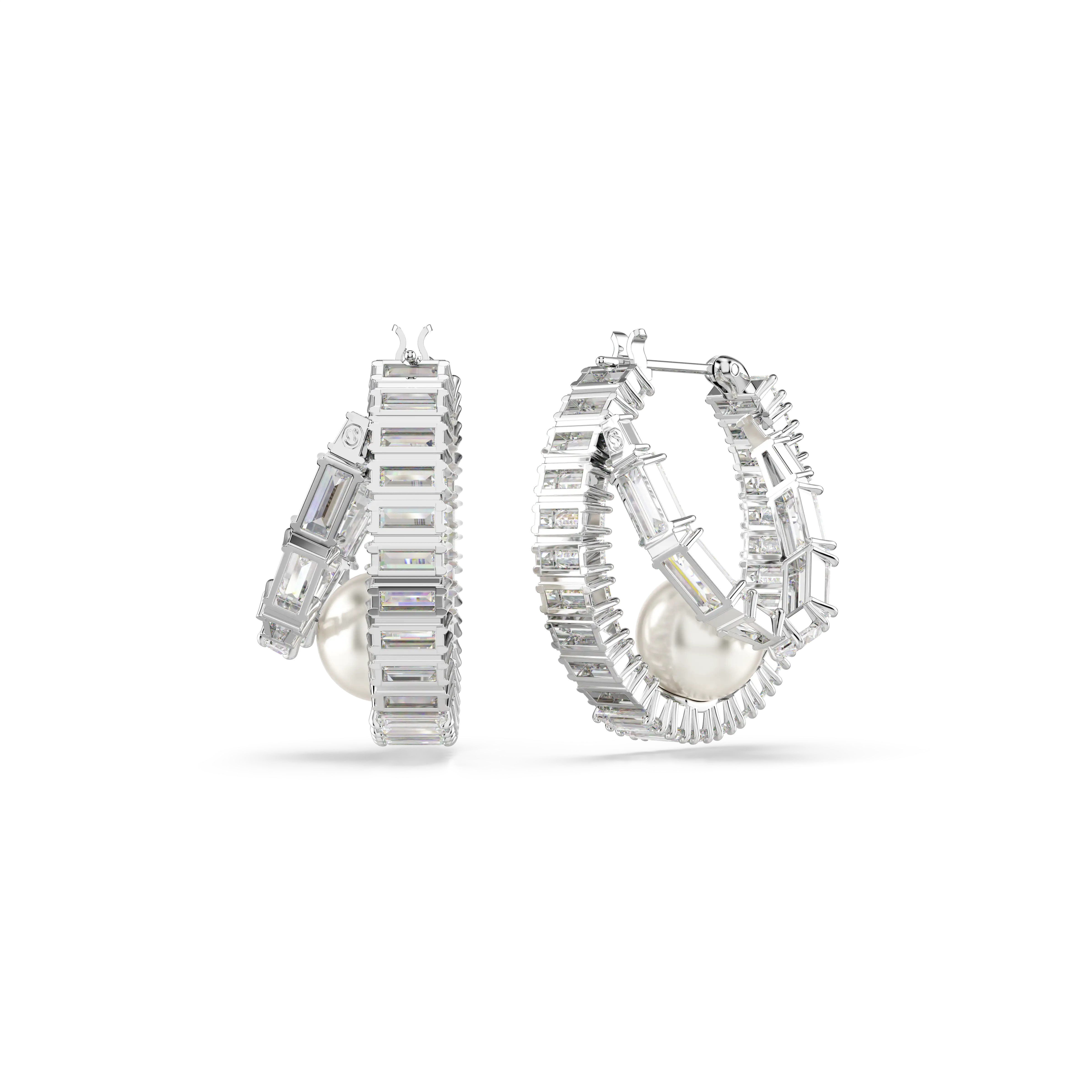 ariana-grande-x-swarovski-hoop-earrings-crystal-pearl-baguette-cut-white-rhodium-plated-swarovski-5720868-4.webp