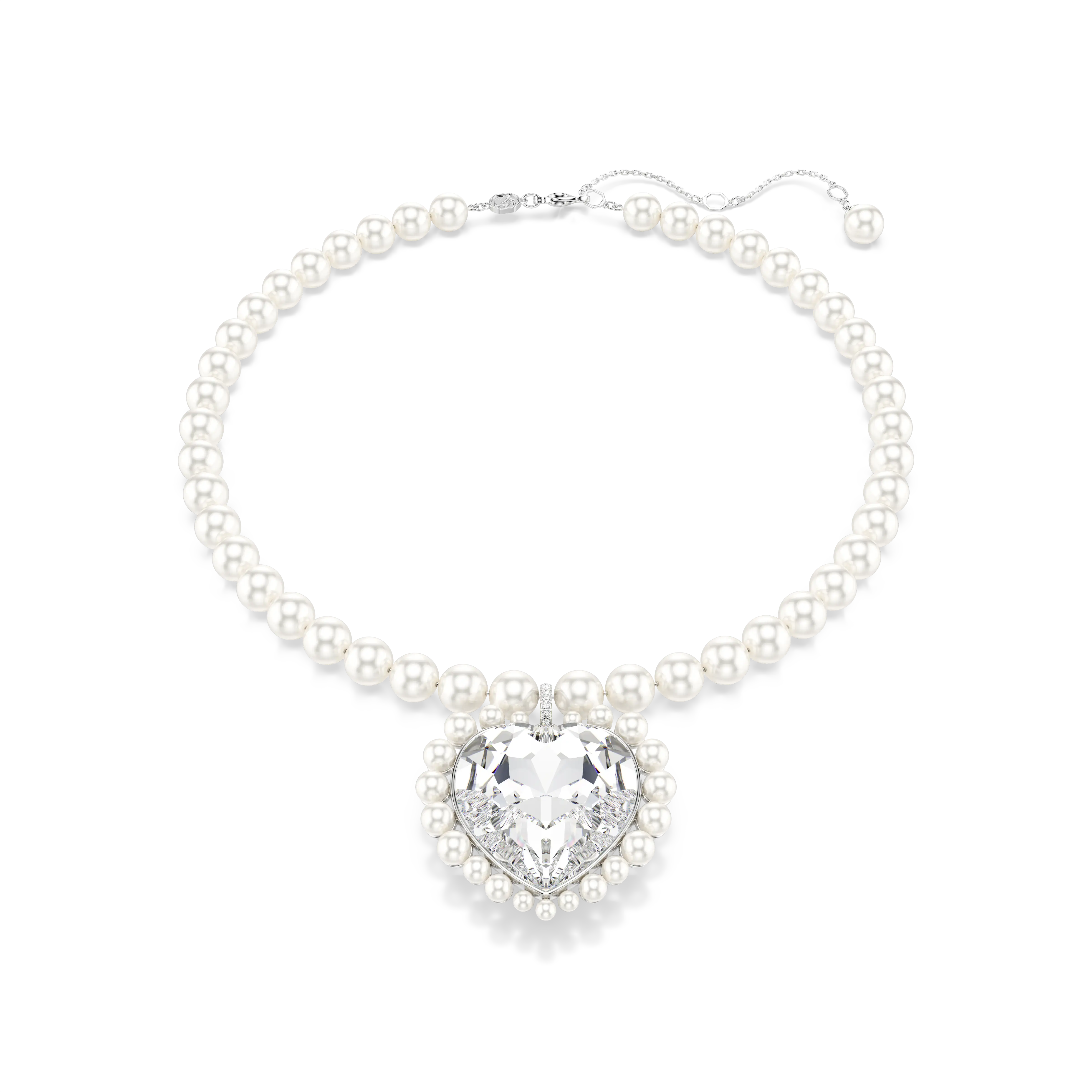 Ariana Grande x Swarovski necklace Crystal pearl/Heart cut/Heart/White/Rhodium plated