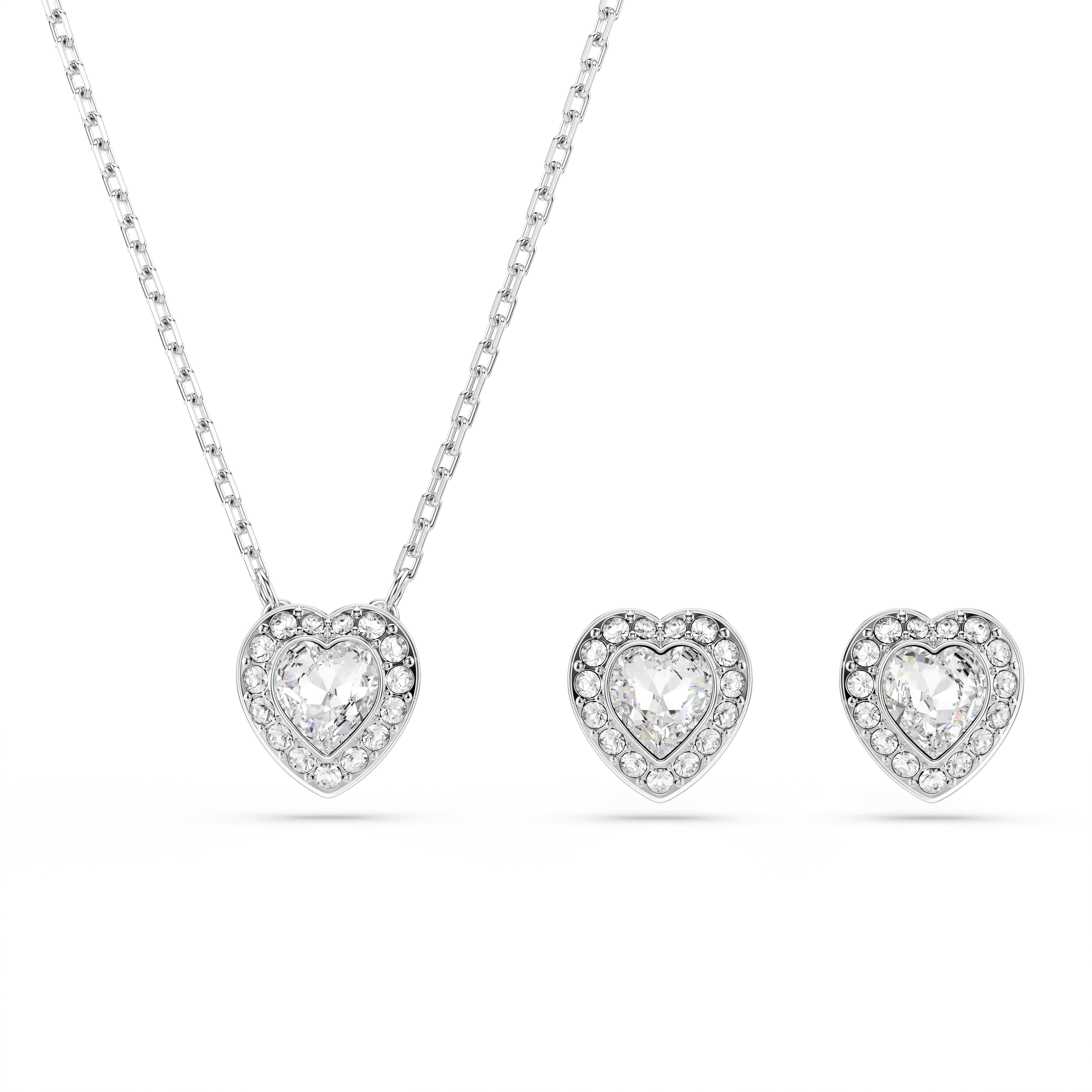 Ariana Grande x Swarovski set Mixed cuts/Heart/White/Rhodium plated