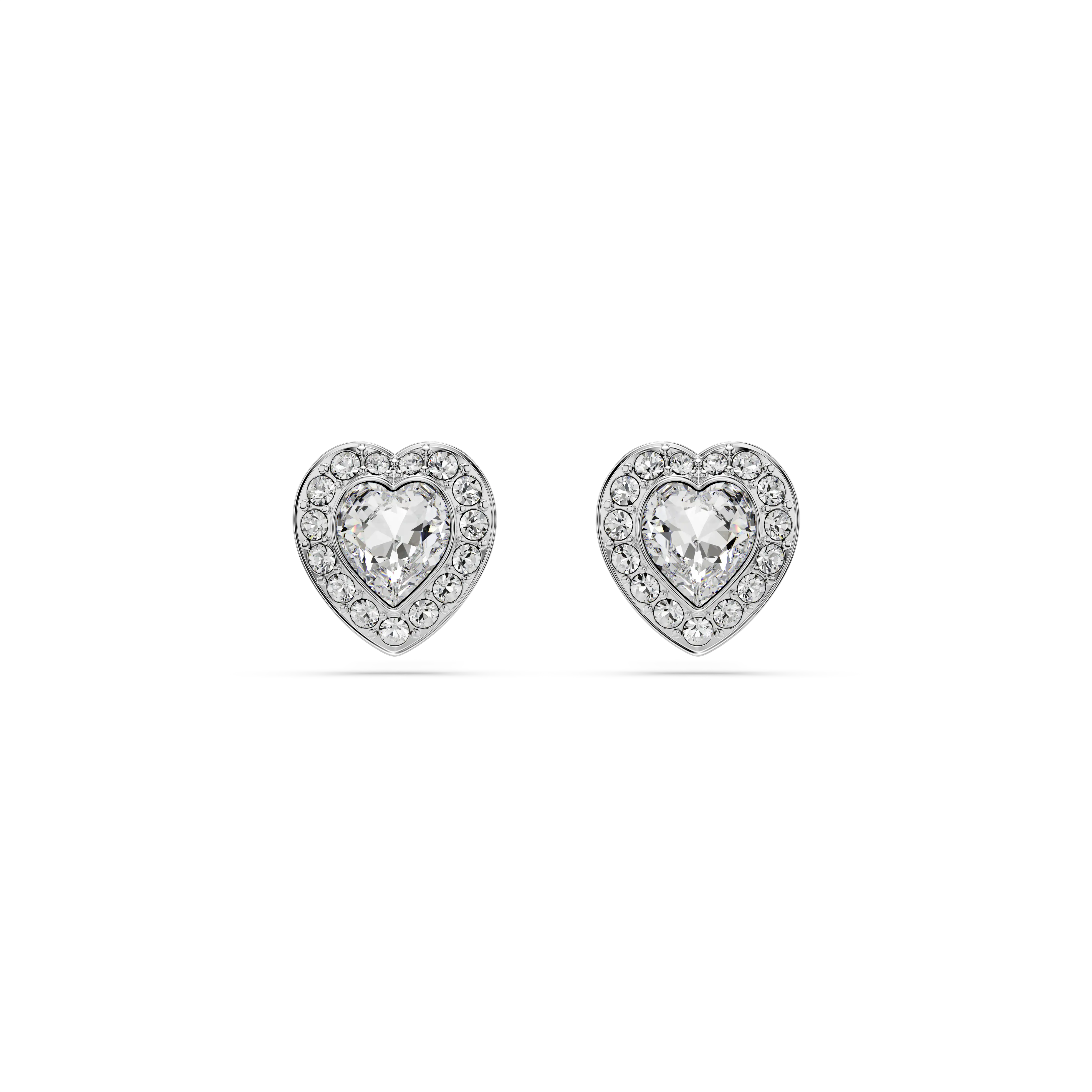 Ariana Grande x Swarovski stud earrings Mixed cuts/Heart/White/Rhodium plated
