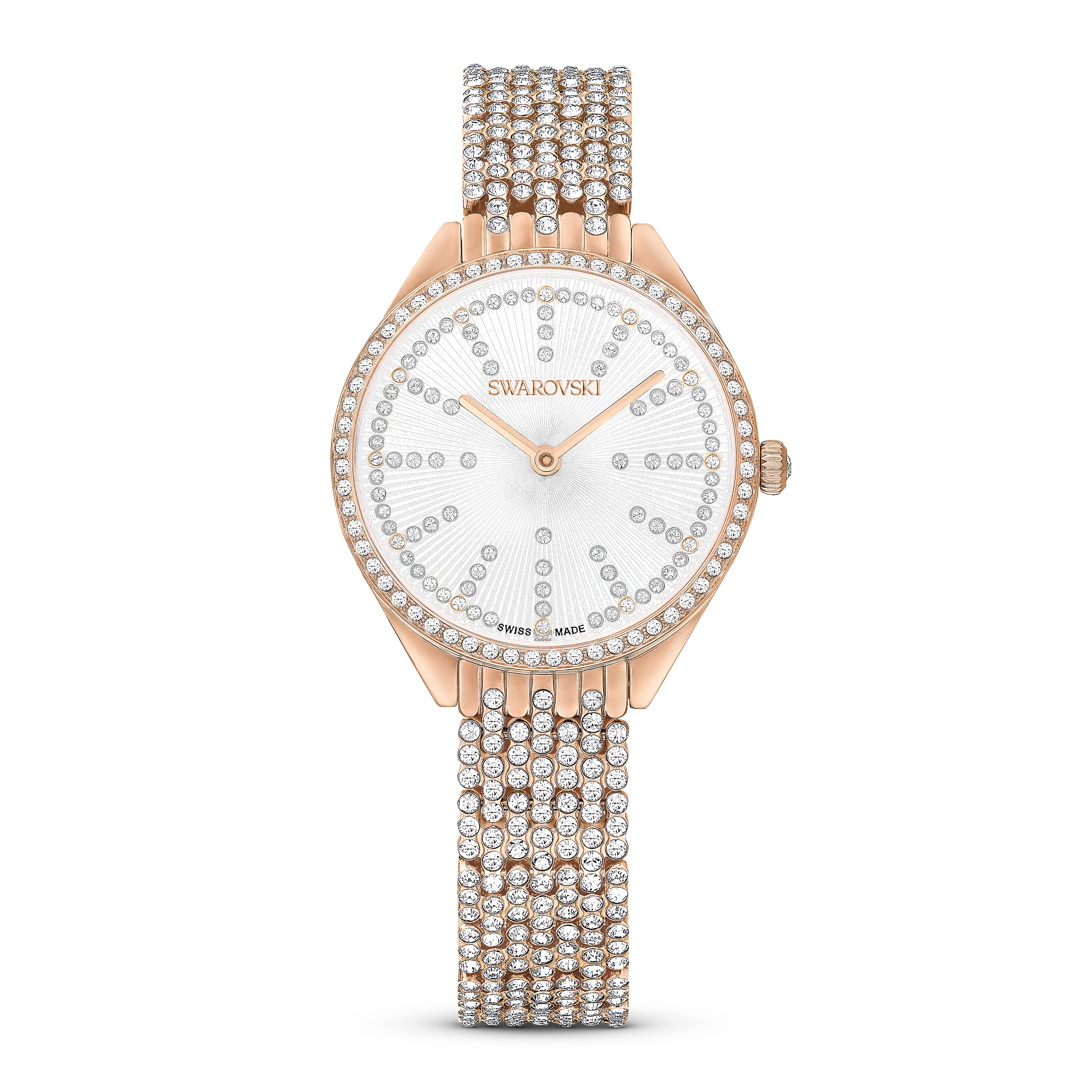 Attract watch Swiss Made/Full pavé/Crystal bracelet/Rose gold tone/Rose gold-tone finish