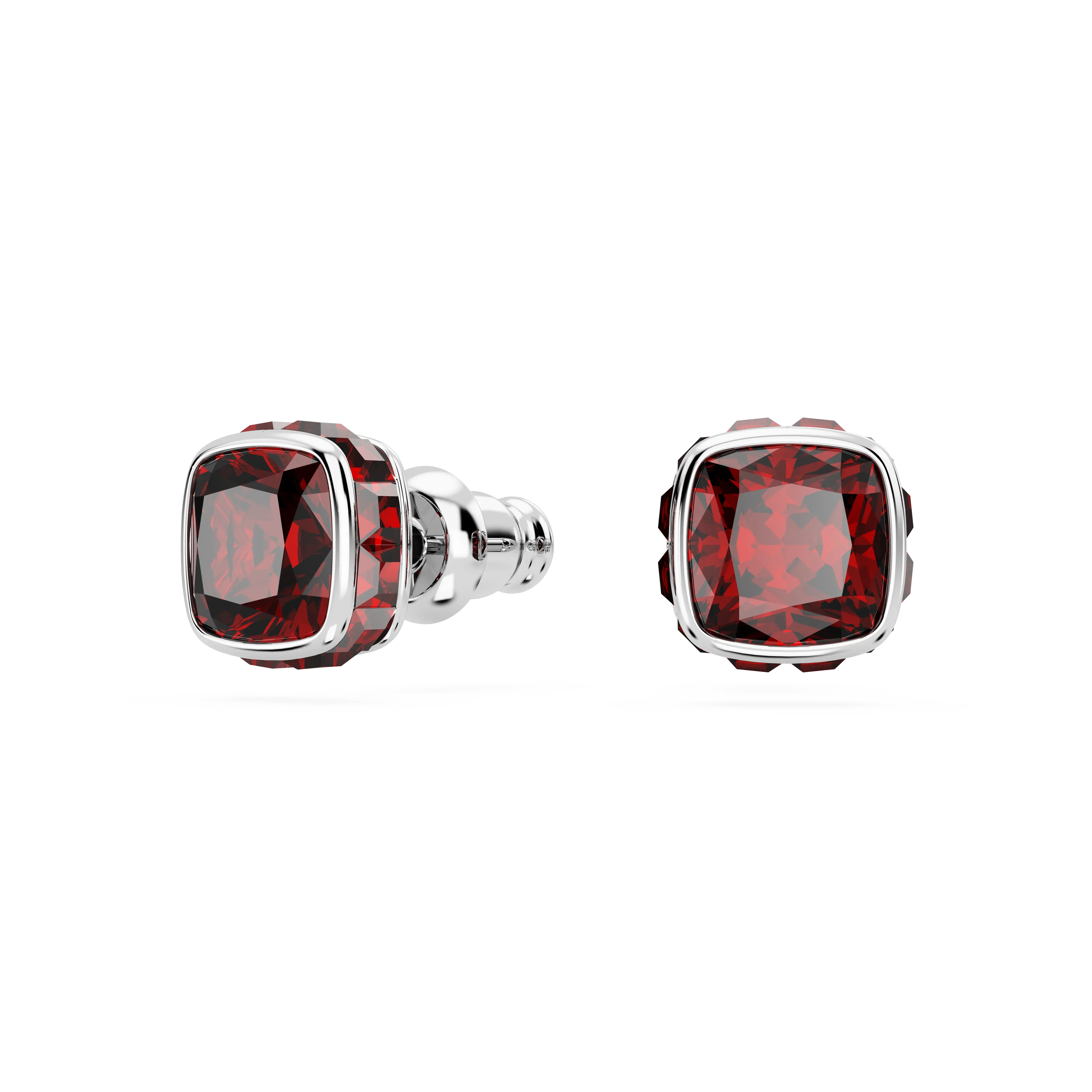 birthstone-stud-earrings-square-cut-january-red-rhodium-plated-swarovski-5660798-2.webp