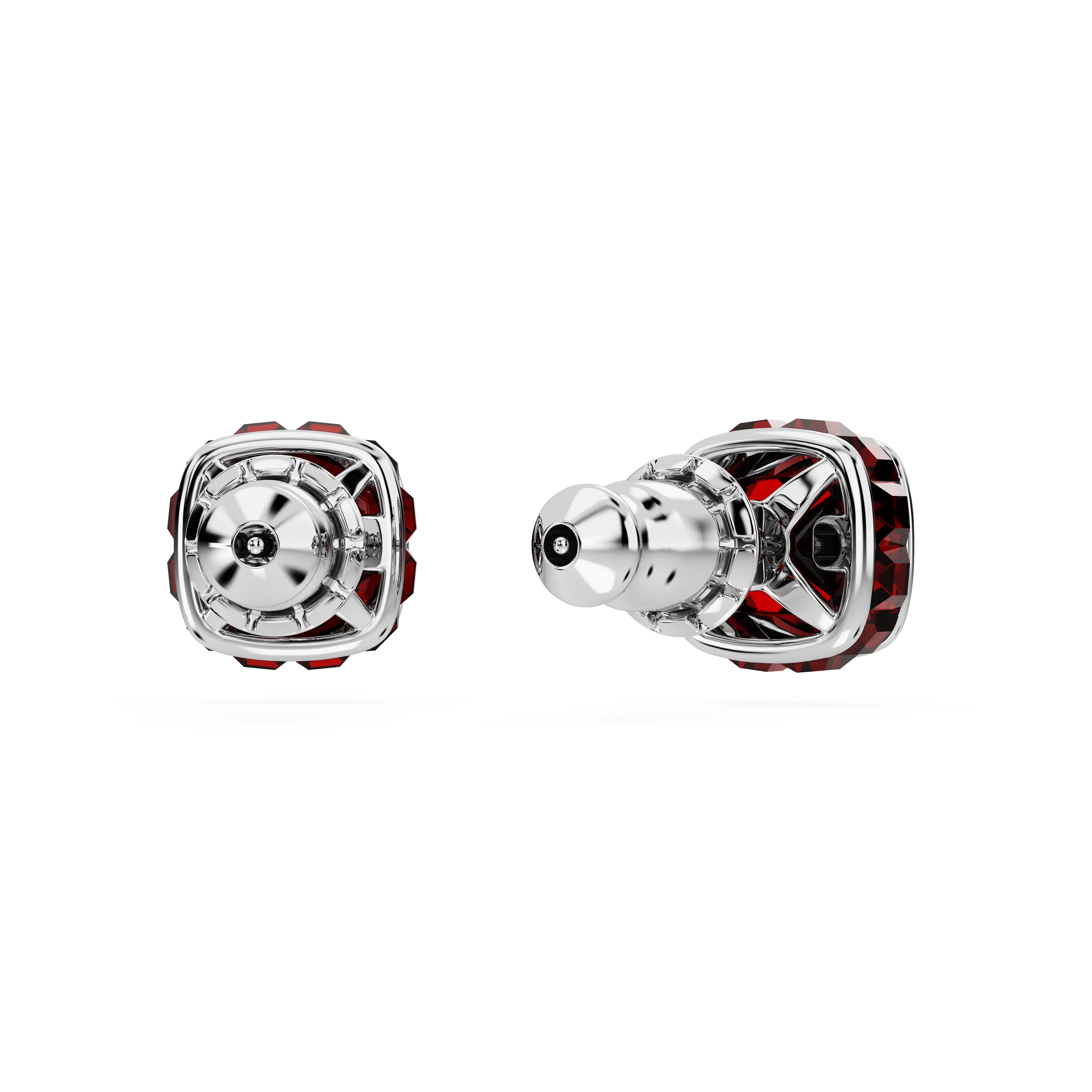 birthstone-stud-earrings-square-cut-january-red-rhodium-plated-swarovski-5660798-4.webp
