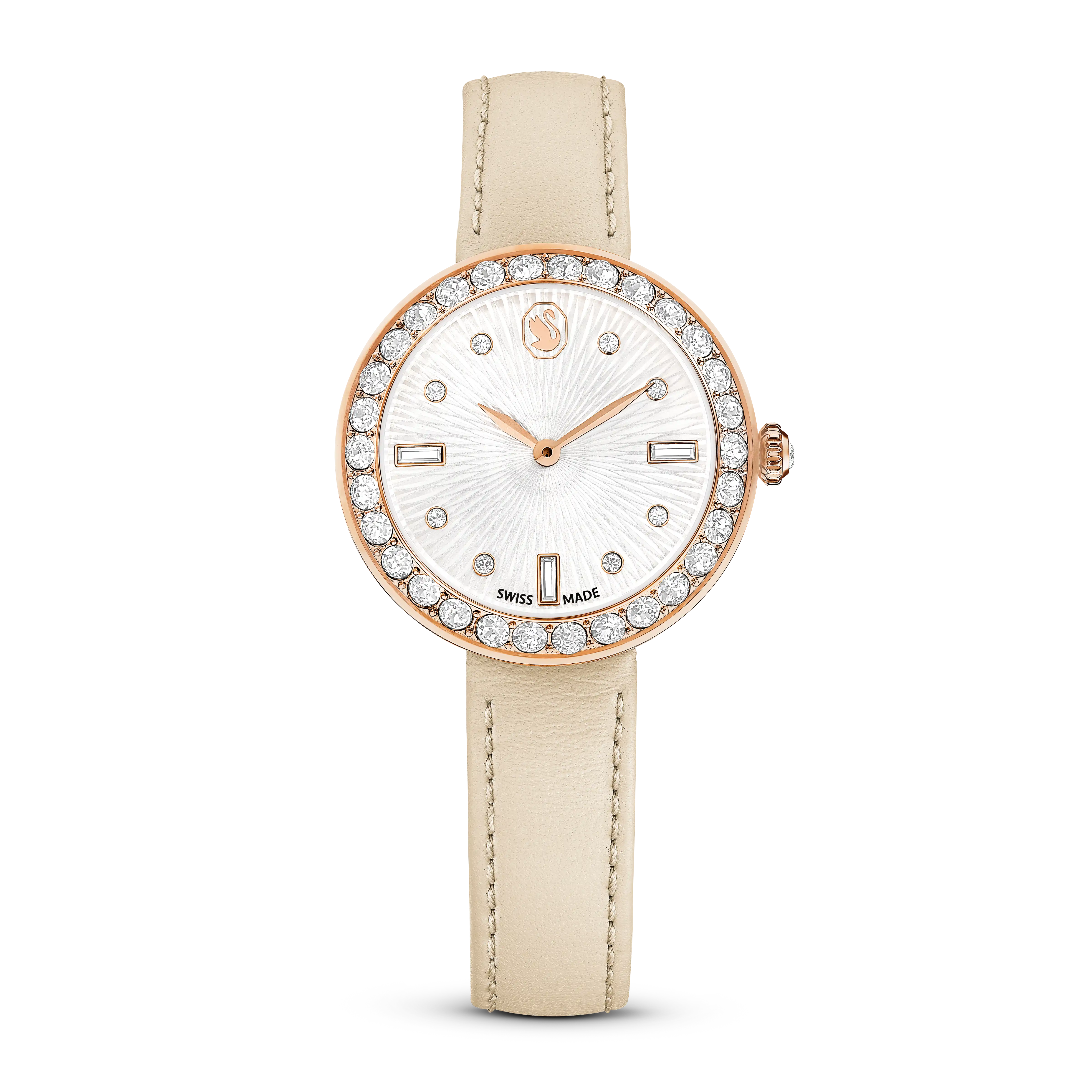 Certa watch Swiss Made/Leather strap/Gray/Rose gold-tone finish