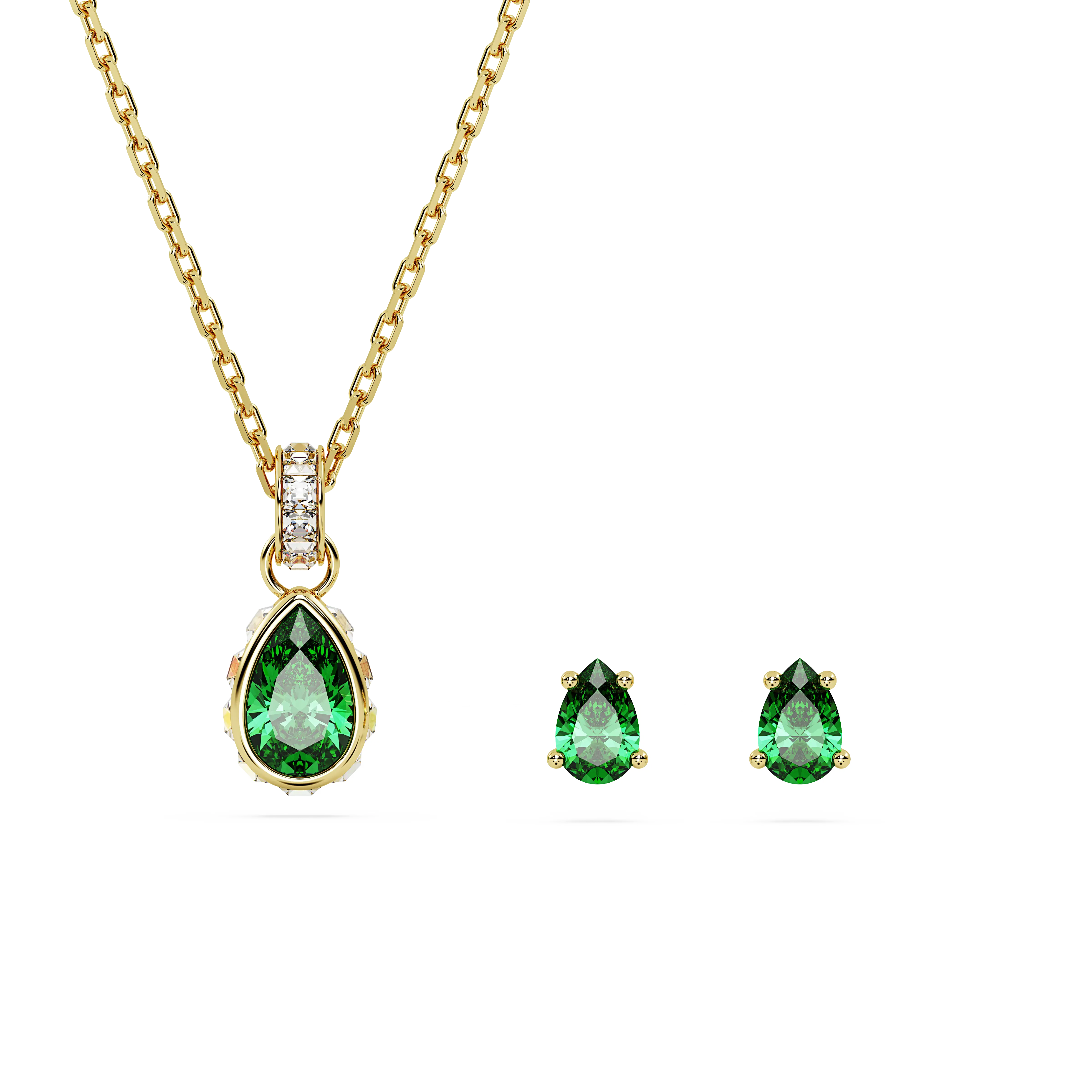 Chroma set Mixed cuts/Green/Gold-tone plated