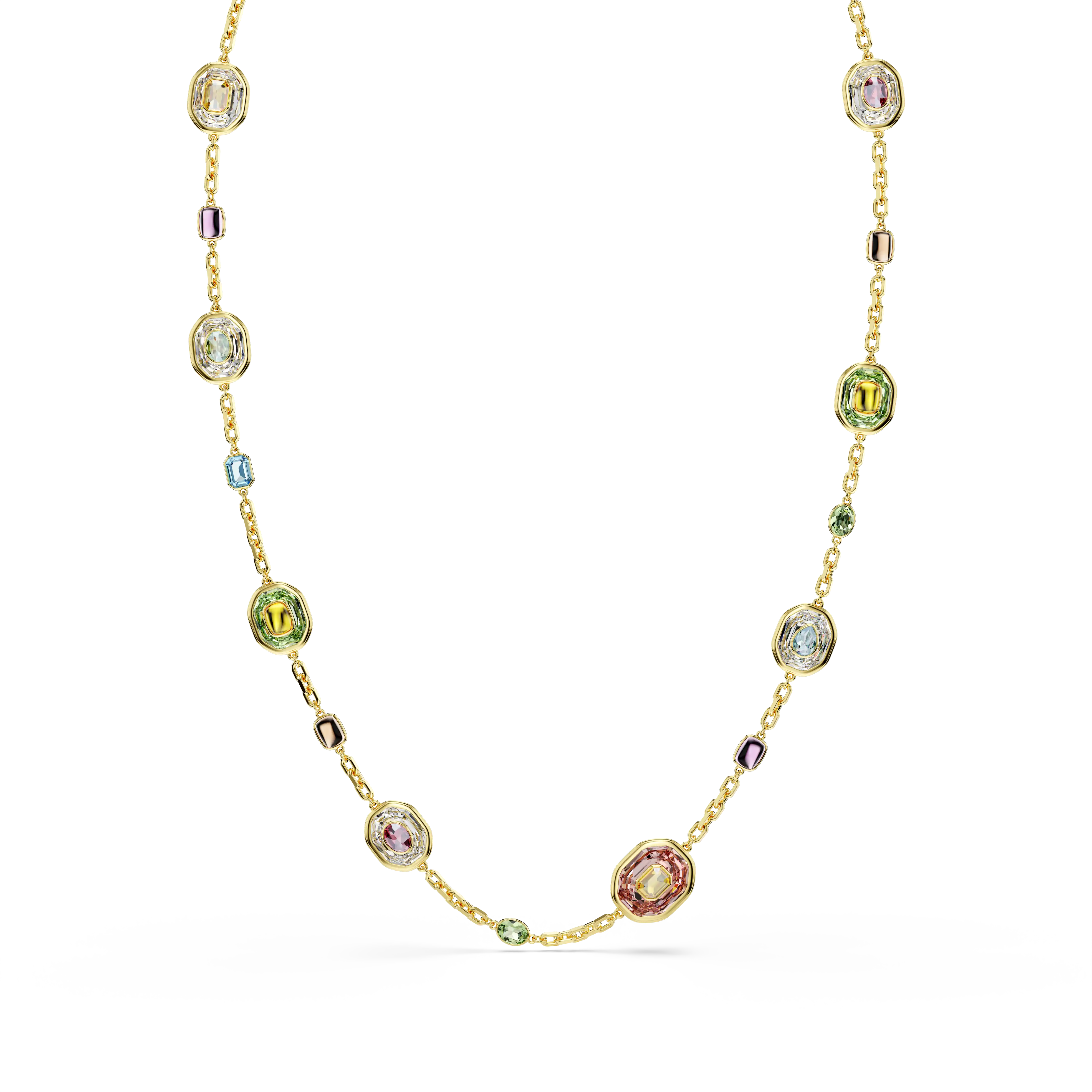 Chroma strandage Octagon cut/Multicolored/Gold-tone plated