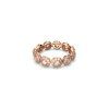 Una Angelic ring Round cut/White/Rose gold-tone plated