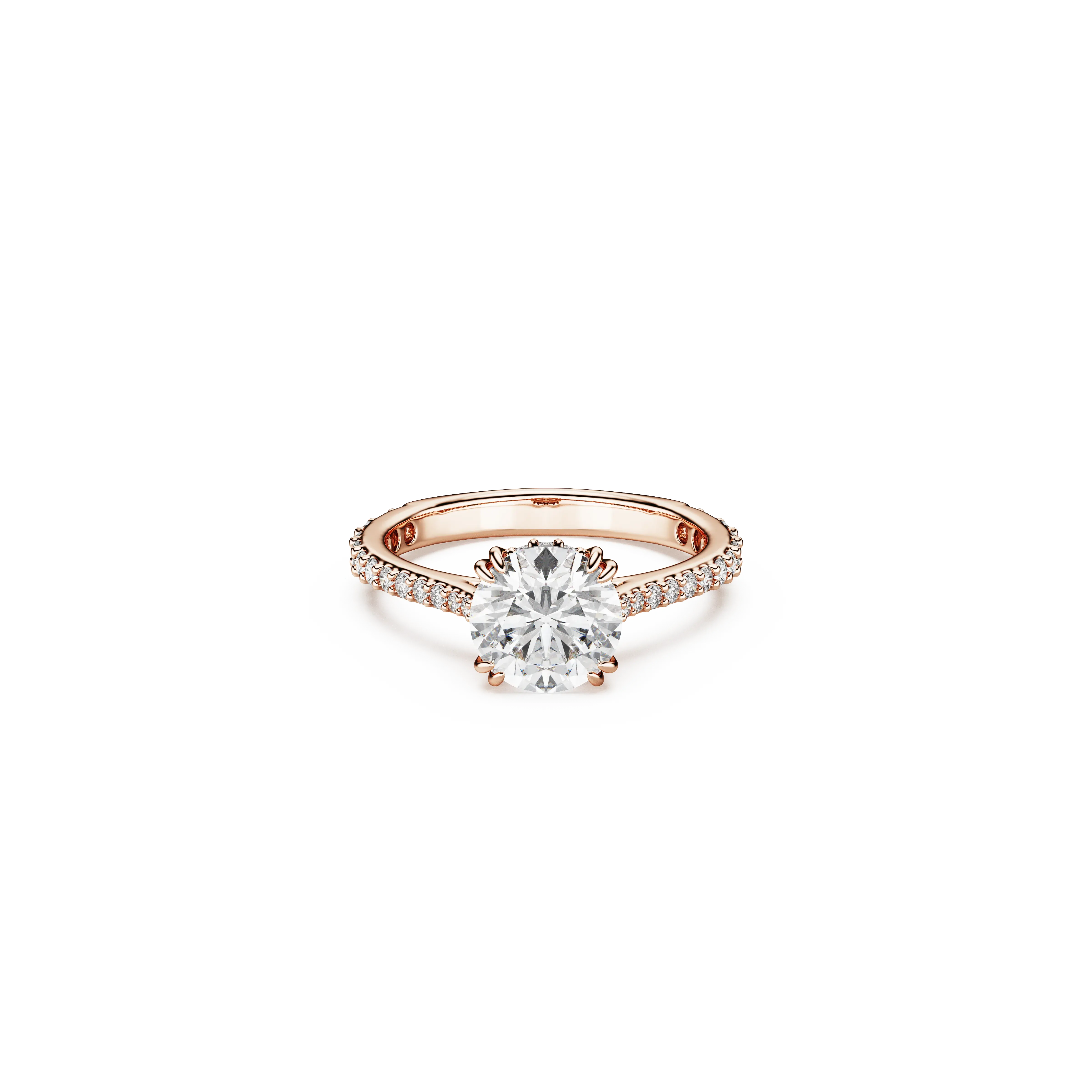 Constella cocktail ring Round cut/Pavé/White/Rose gold-tone plated