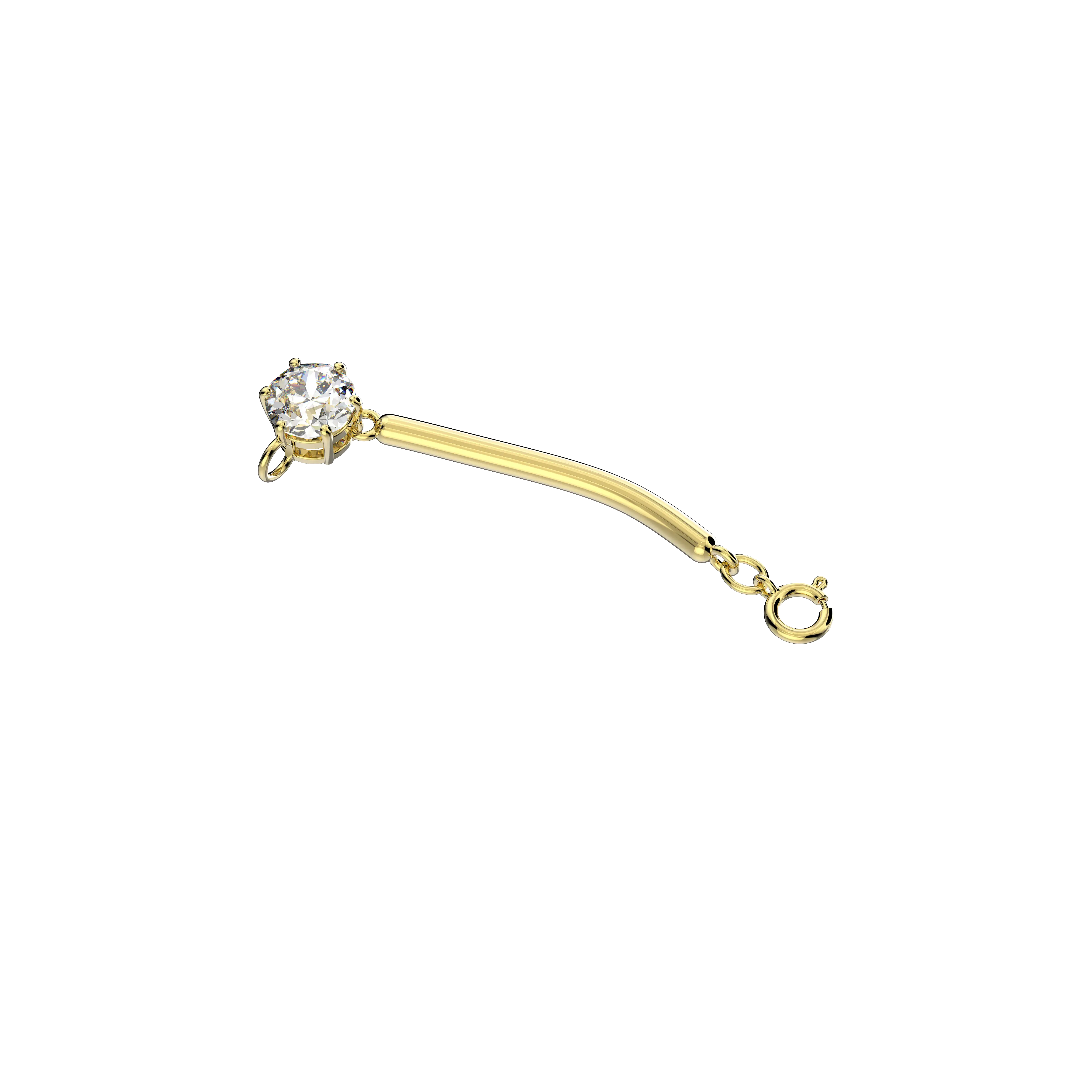 Constella extender Round cut/White/Gold-tone plated