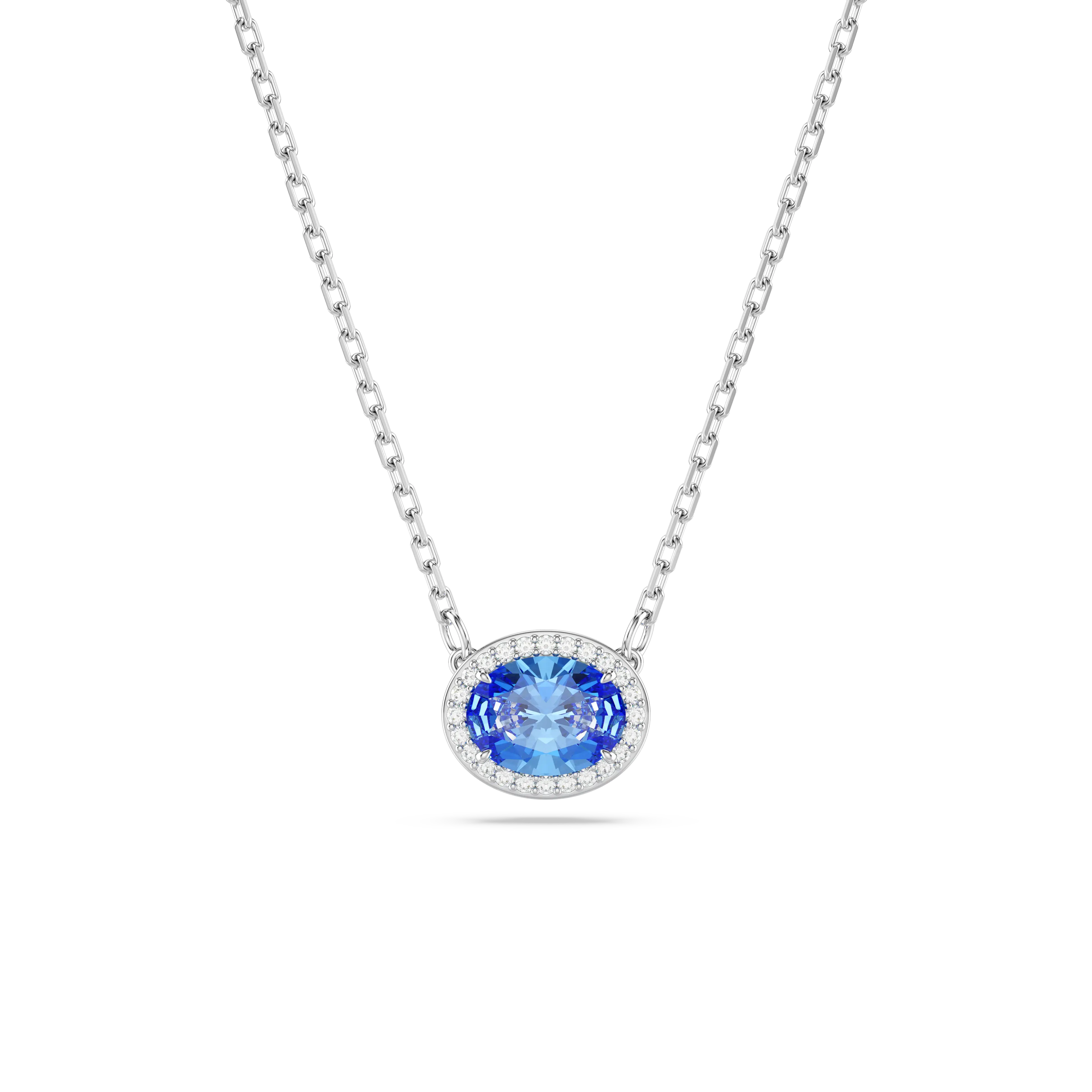 Constella necklace Oval cut/Blue/Rhodium plated