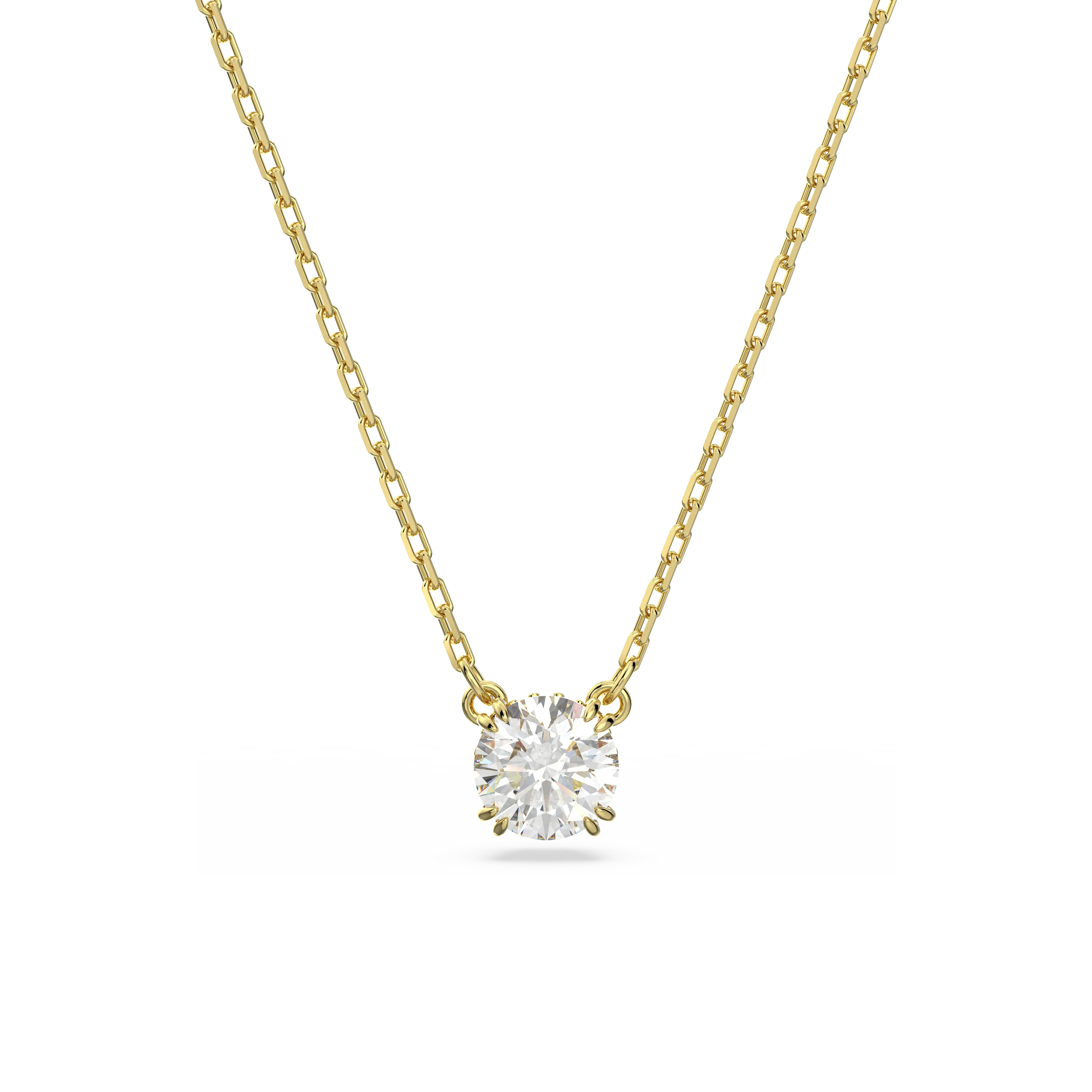 Constella pendant Round cut/White/Gold-tone plated