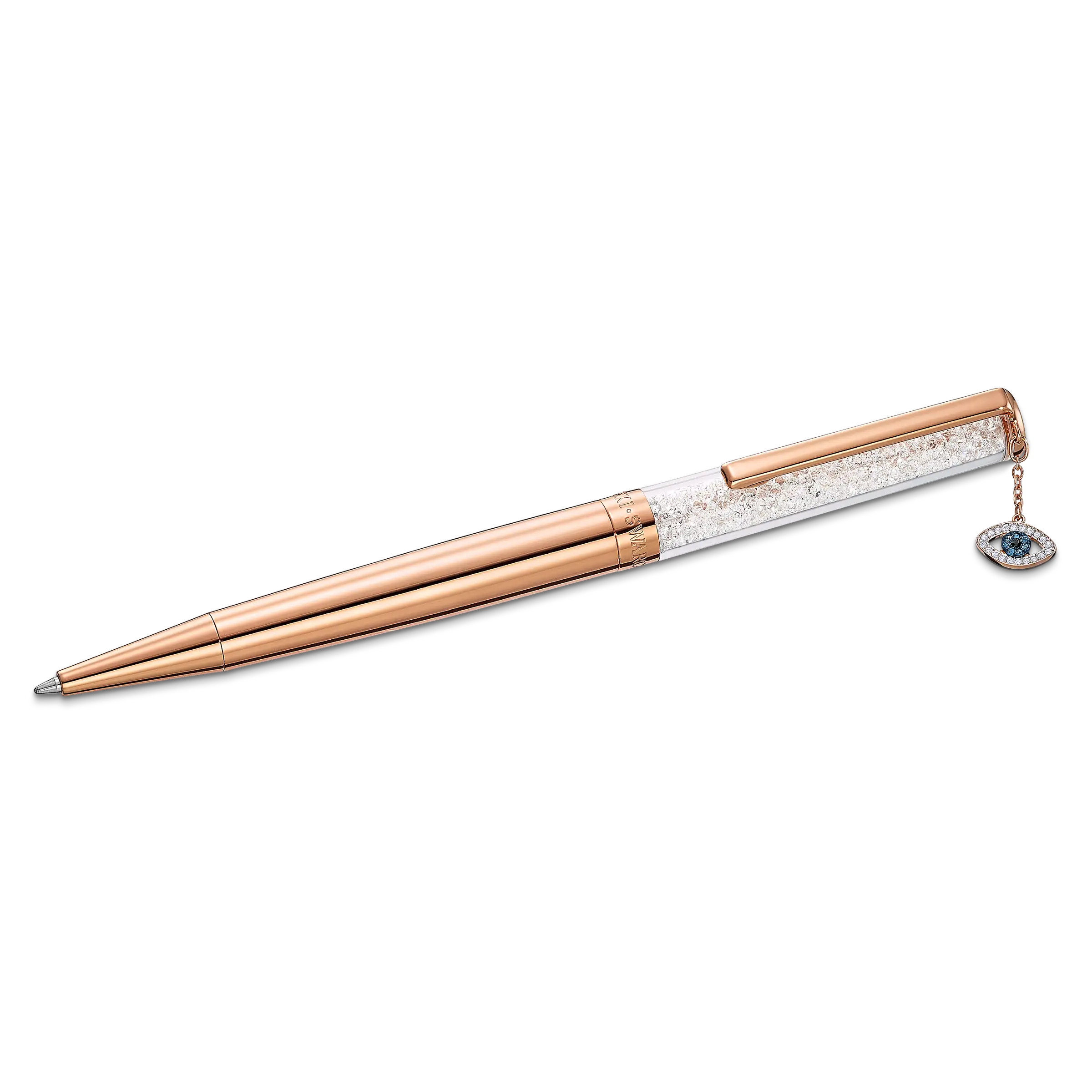 Crystalline ballpoint pen Evil eye/Rose gold tone/Rose gold-tone plated