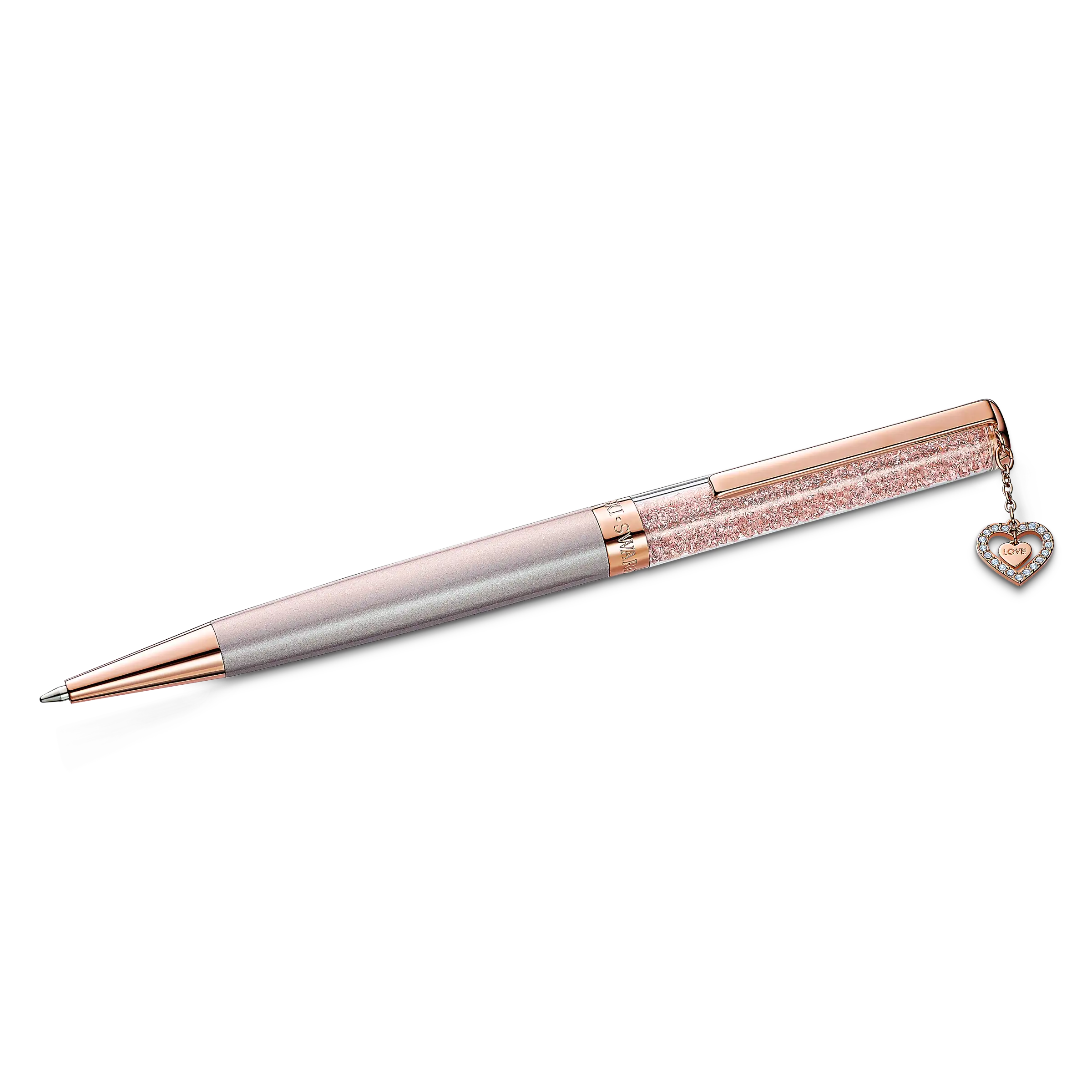 Crystalline ballpoint pen Heart/Rose gold tone/Pink lacquered/Rose gold-tone plated