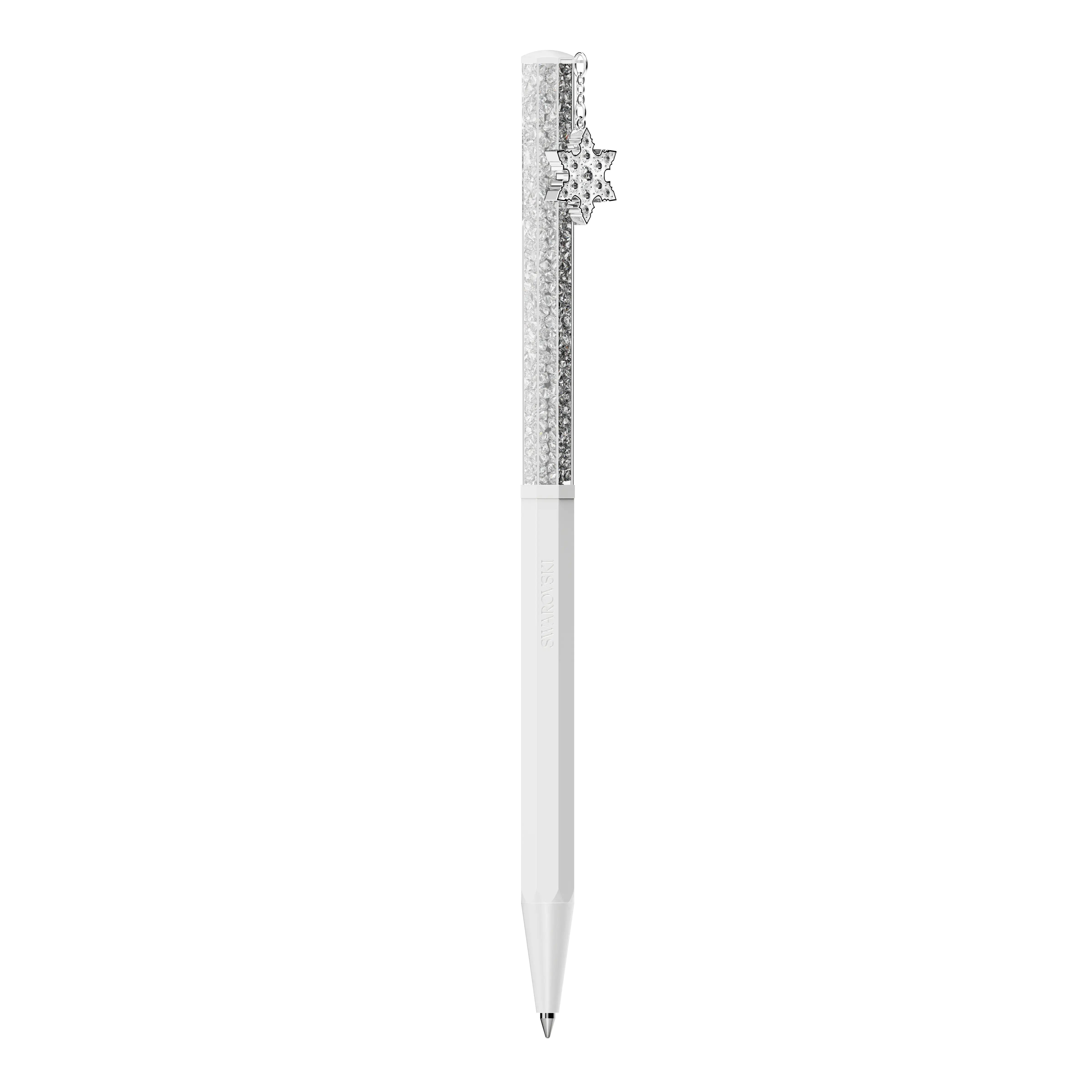 Crystalline ballpoint pen Octagon shape/Snowflake/White/White lacquered