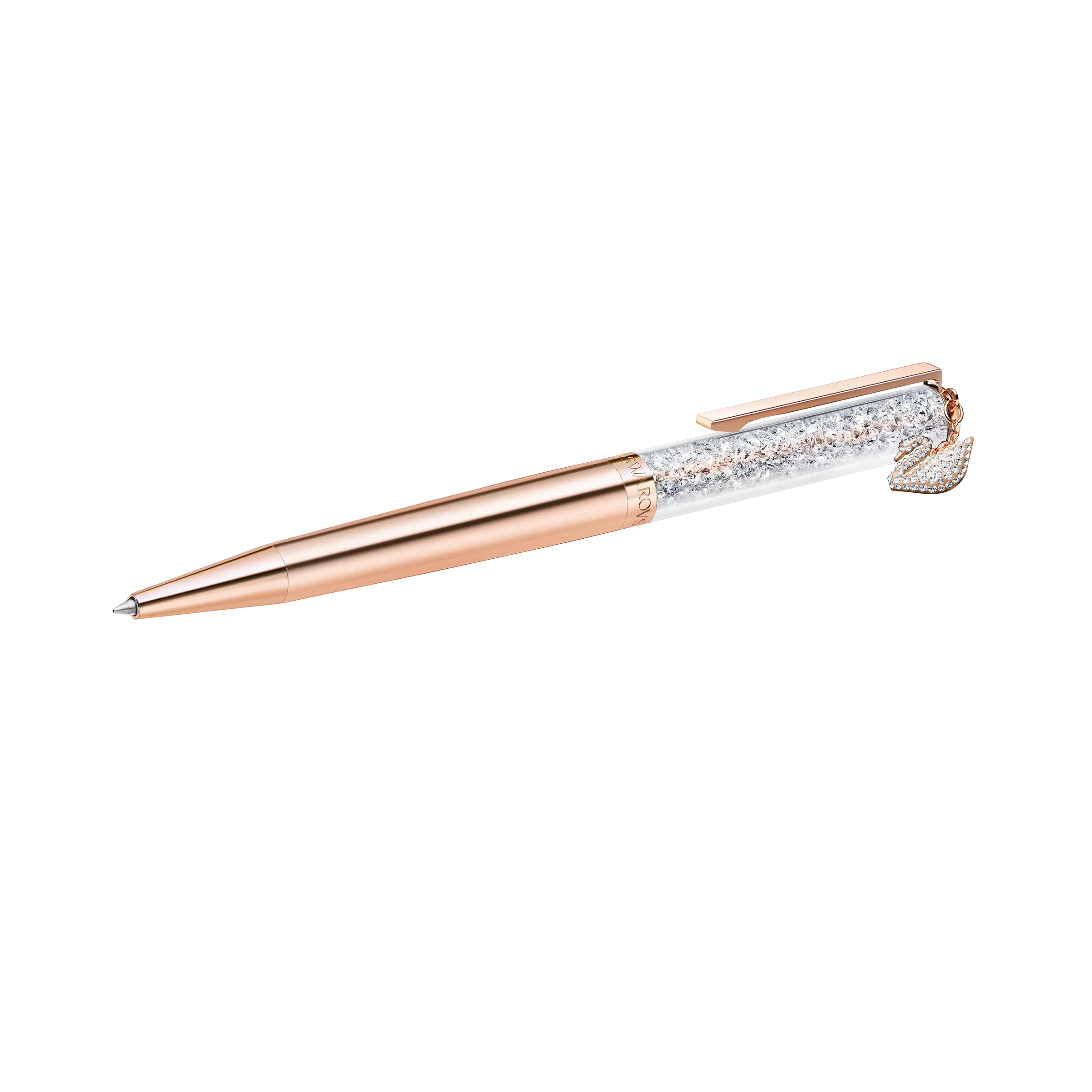 Crystalline ballpoint pen Swan/Rose gold tone/Rose gold-tone plated