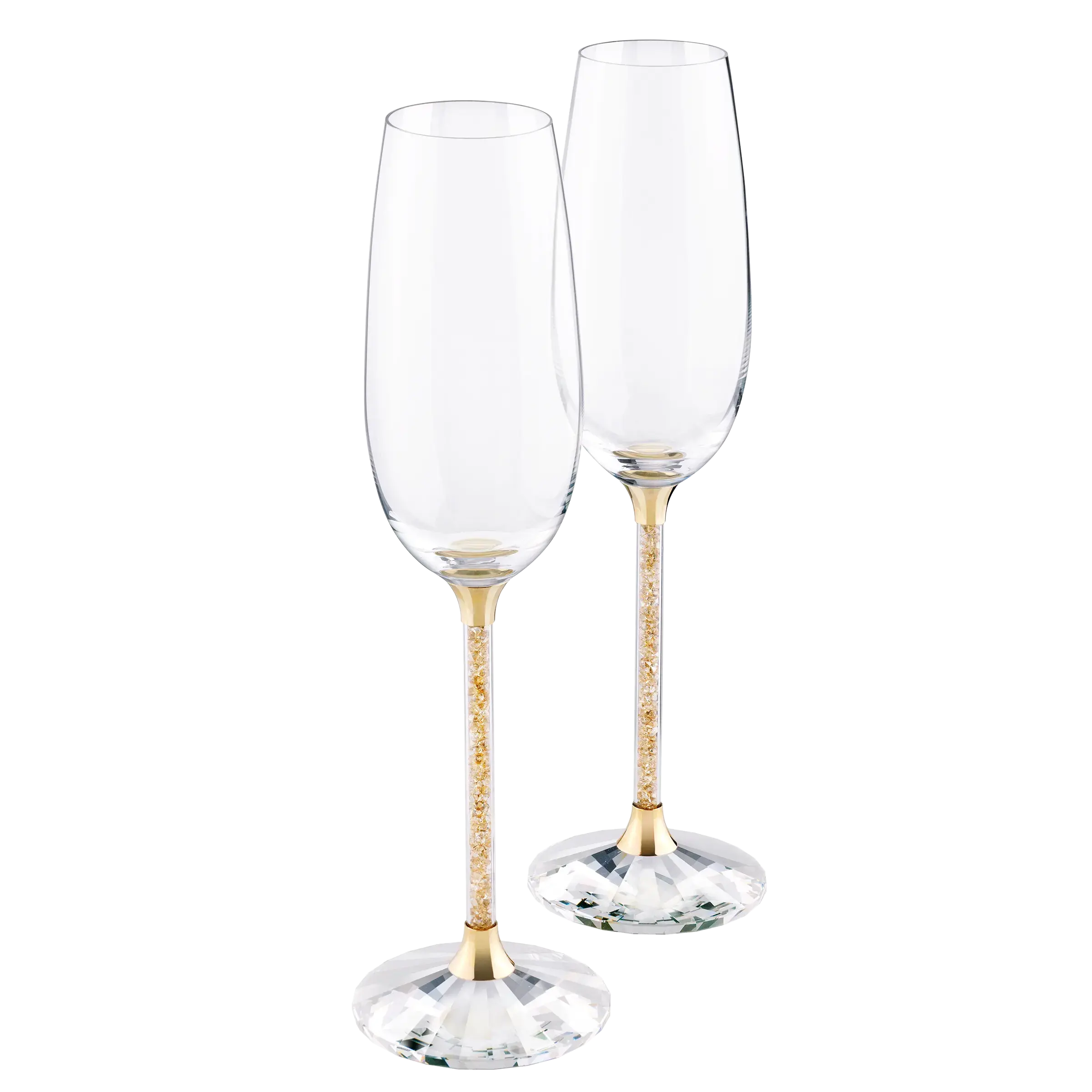 Crystalline Toasting Flutes Gold Tone (Set of 2)