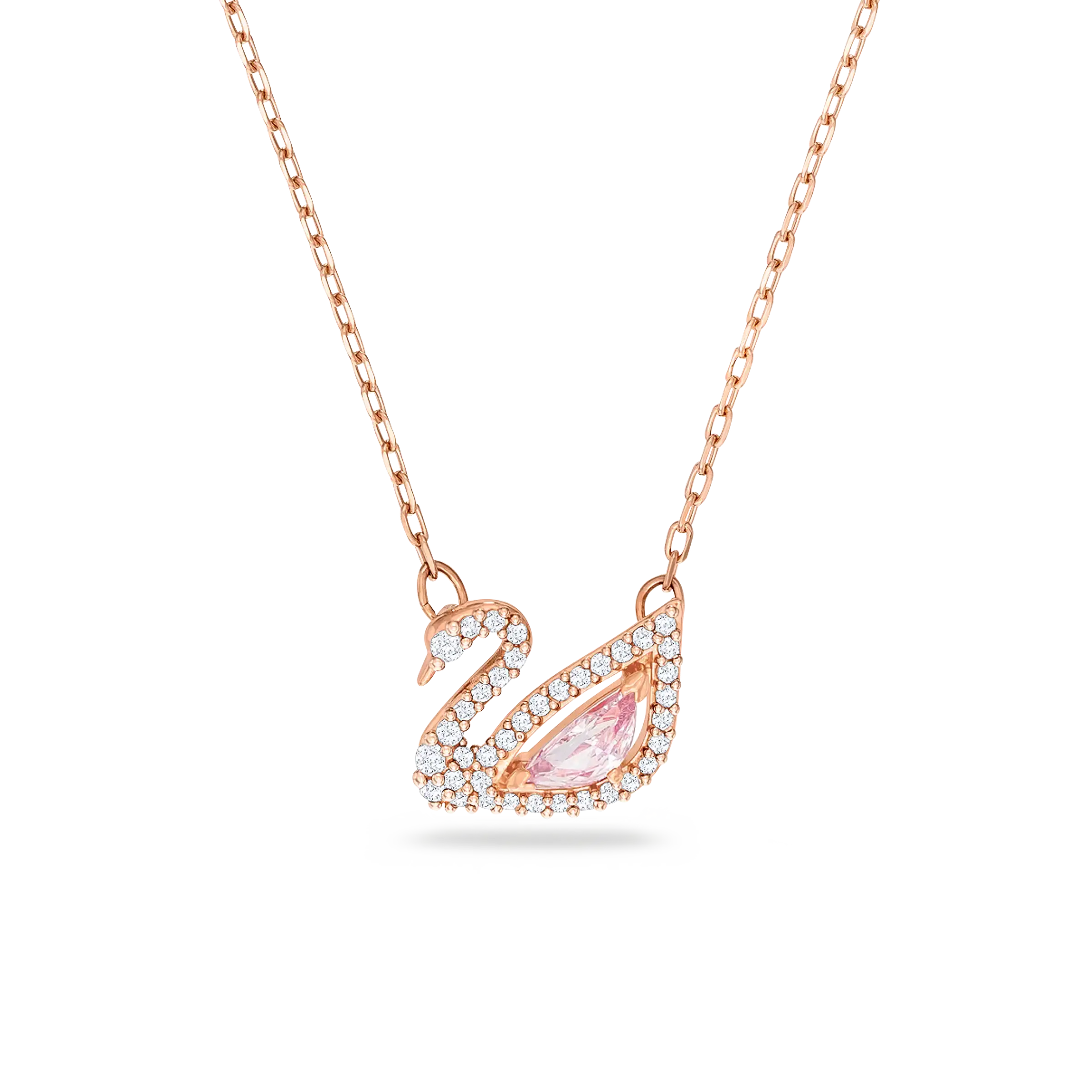 Dazzling Swan necklace Swan/Pink/Rose gold-tone plated