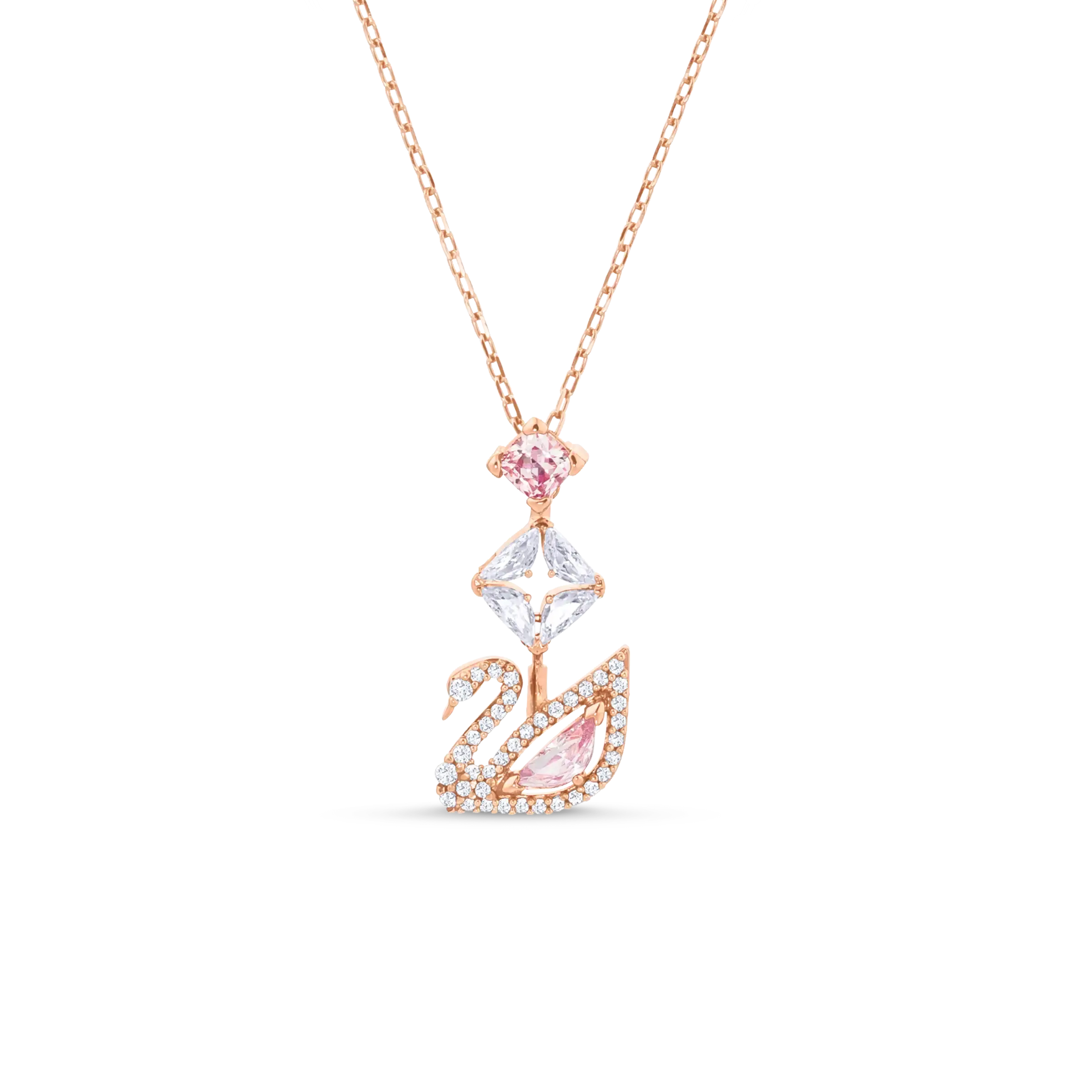Dazzling Swan pendant Swan/Pink/Rose gold-tone plated