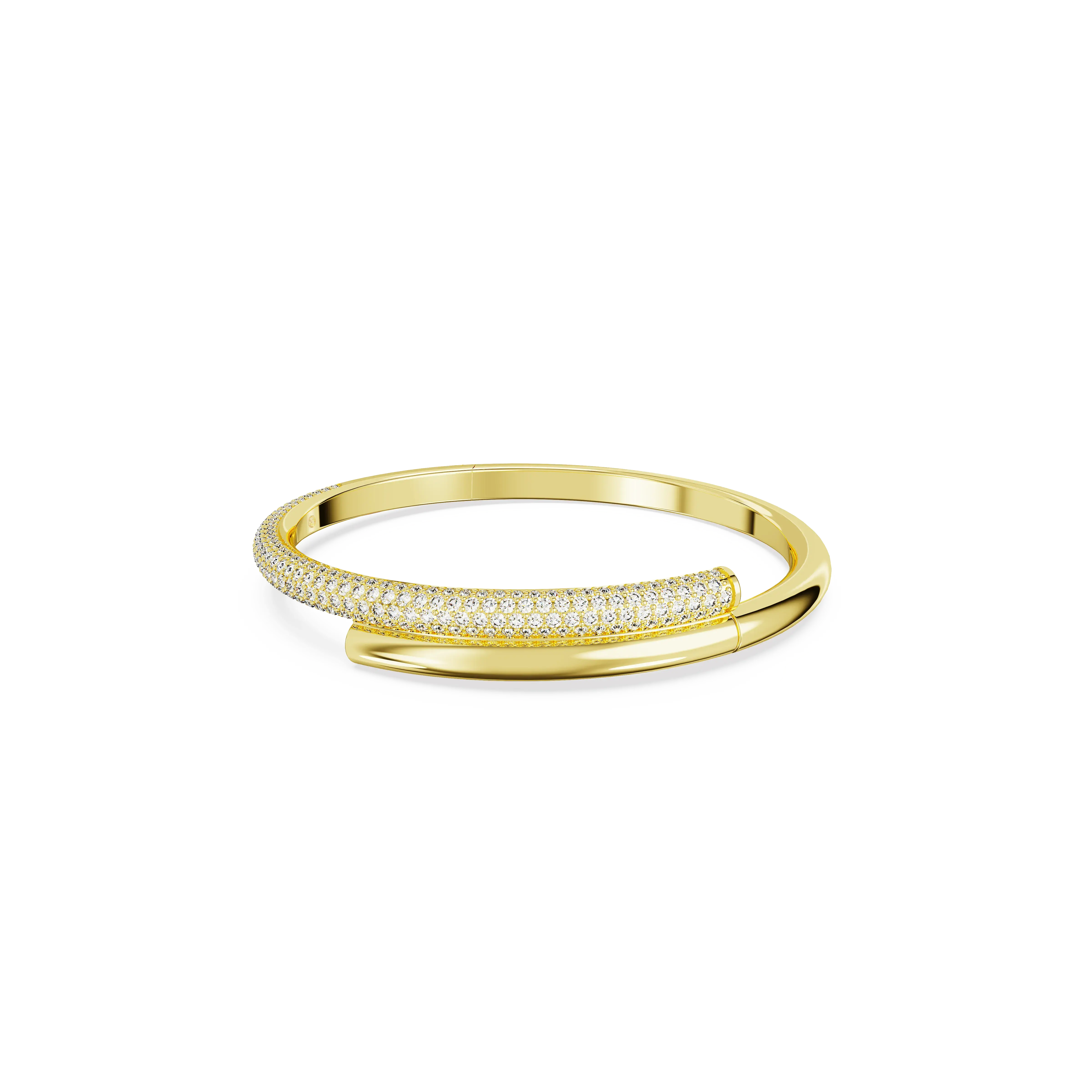 Dextera bangle Magnetic closure/White/Gold-tone plated
