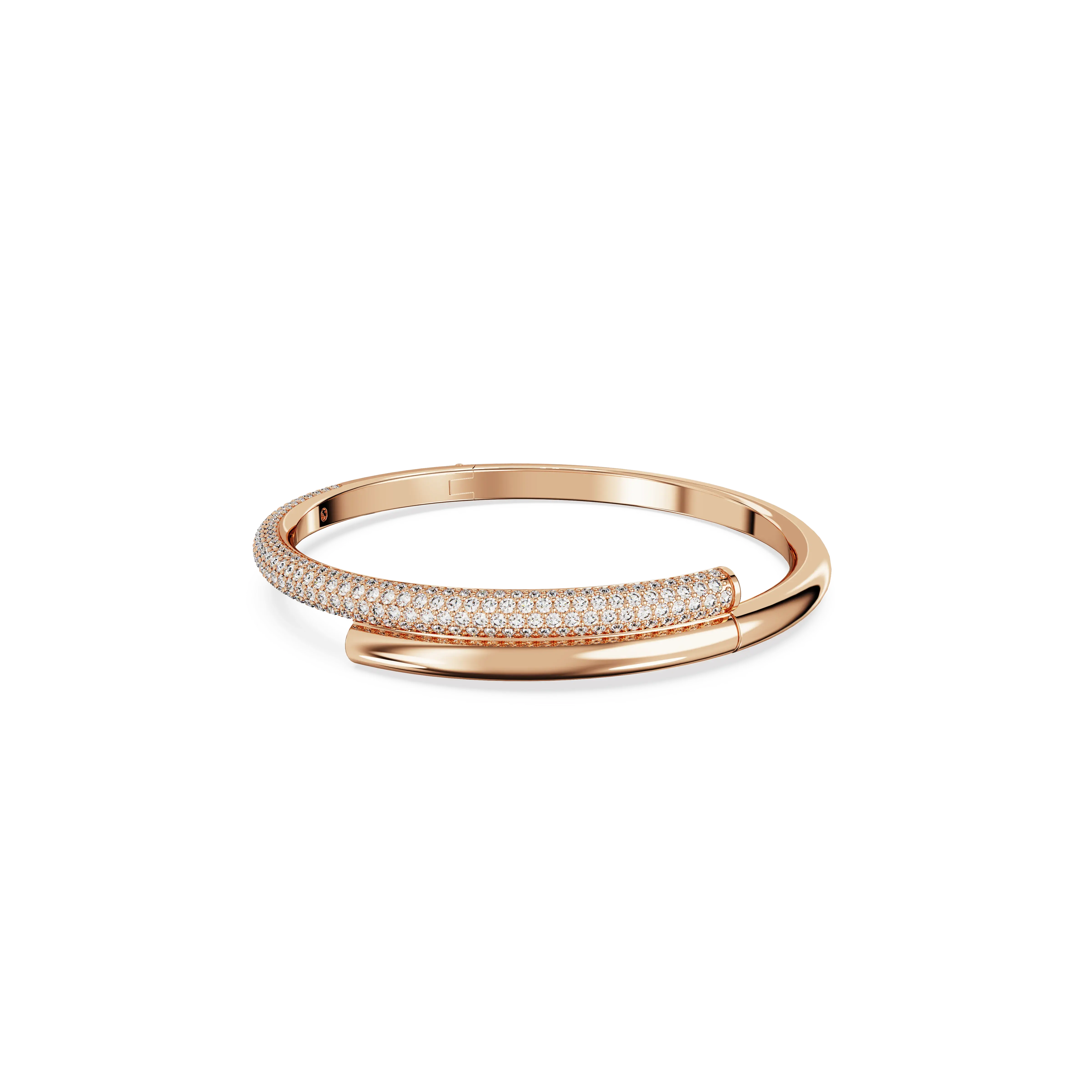 Dextera bangle Magnetic closure/White/Rose gold-tone plated