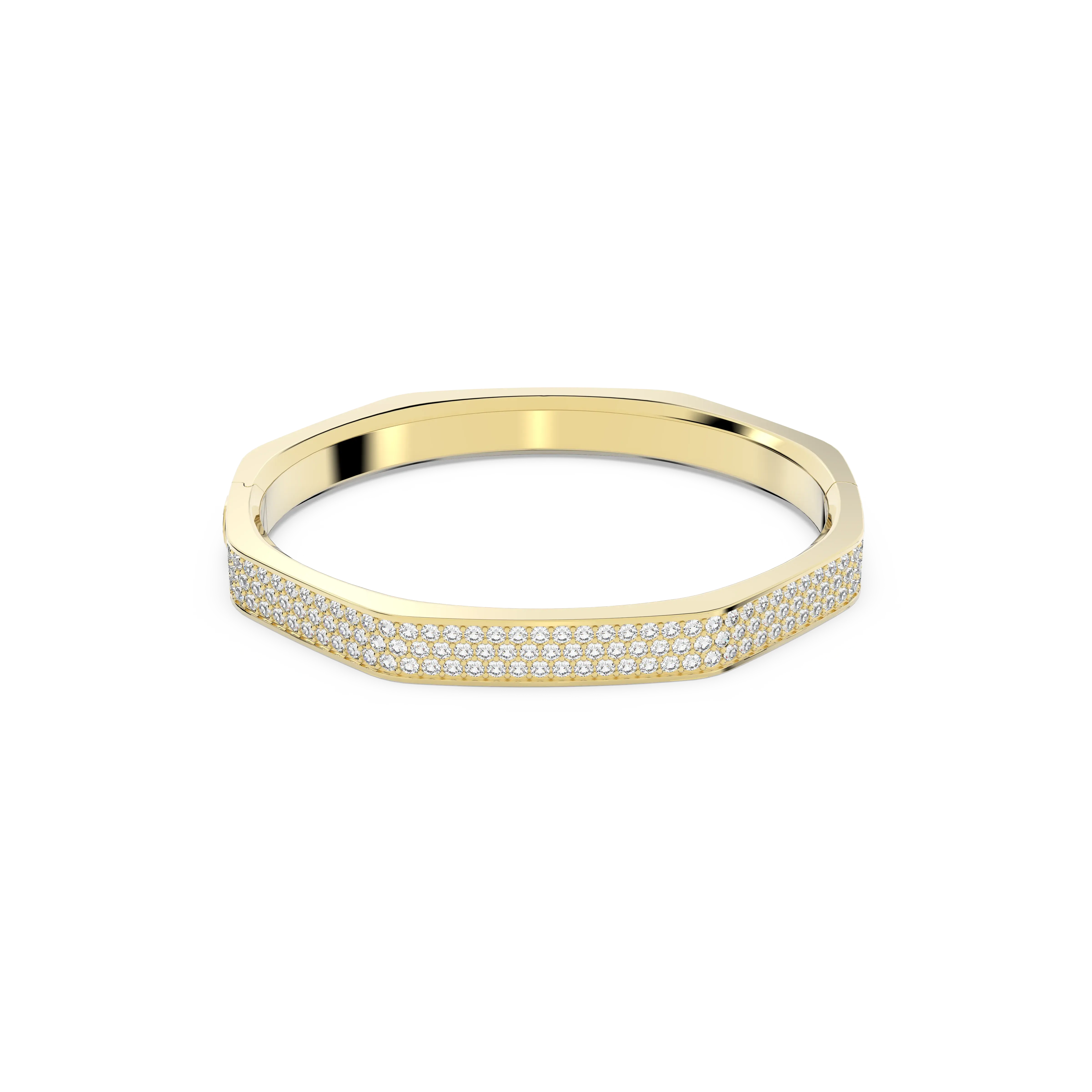Dextera bangle Octagon shape/White/Gold-tone plated