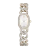Dextera Chain watch Swiss Made/Crystal bracelet/White/Champagne gold-tone finish
