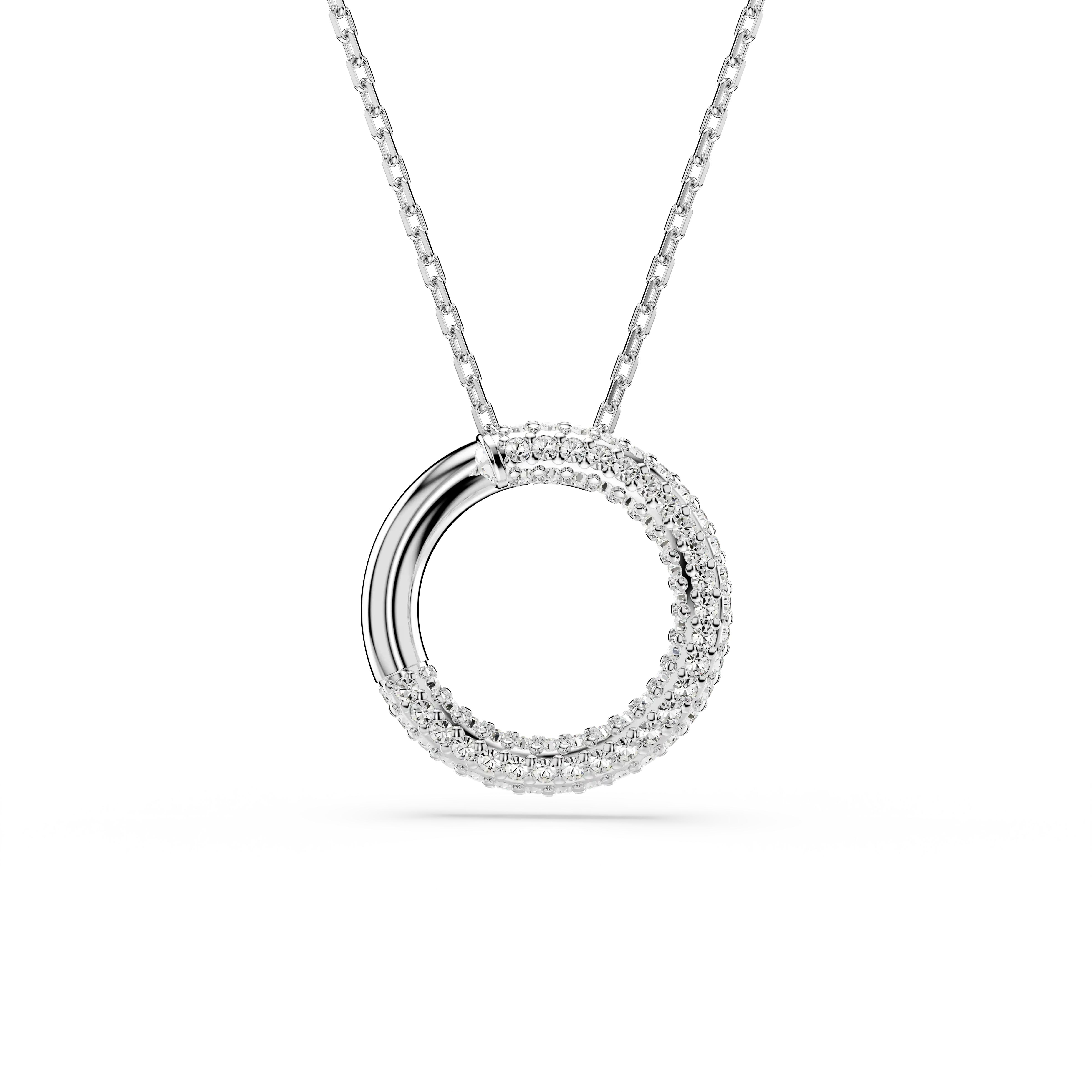 Dextera pendant Pavé/White/Rhodium plated