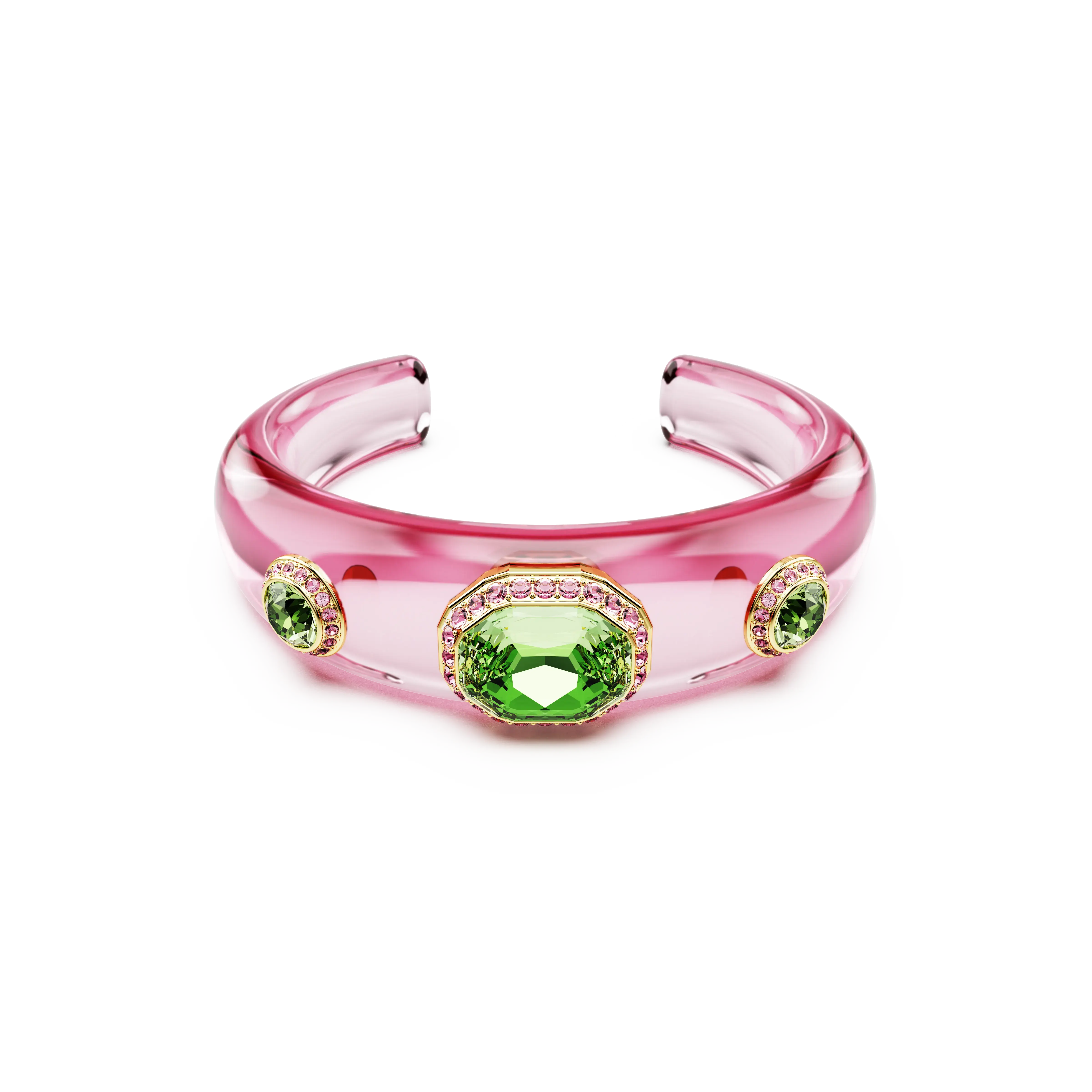 Dulcis cuff Mixed cuts/Multicolored/Gold-tone plated