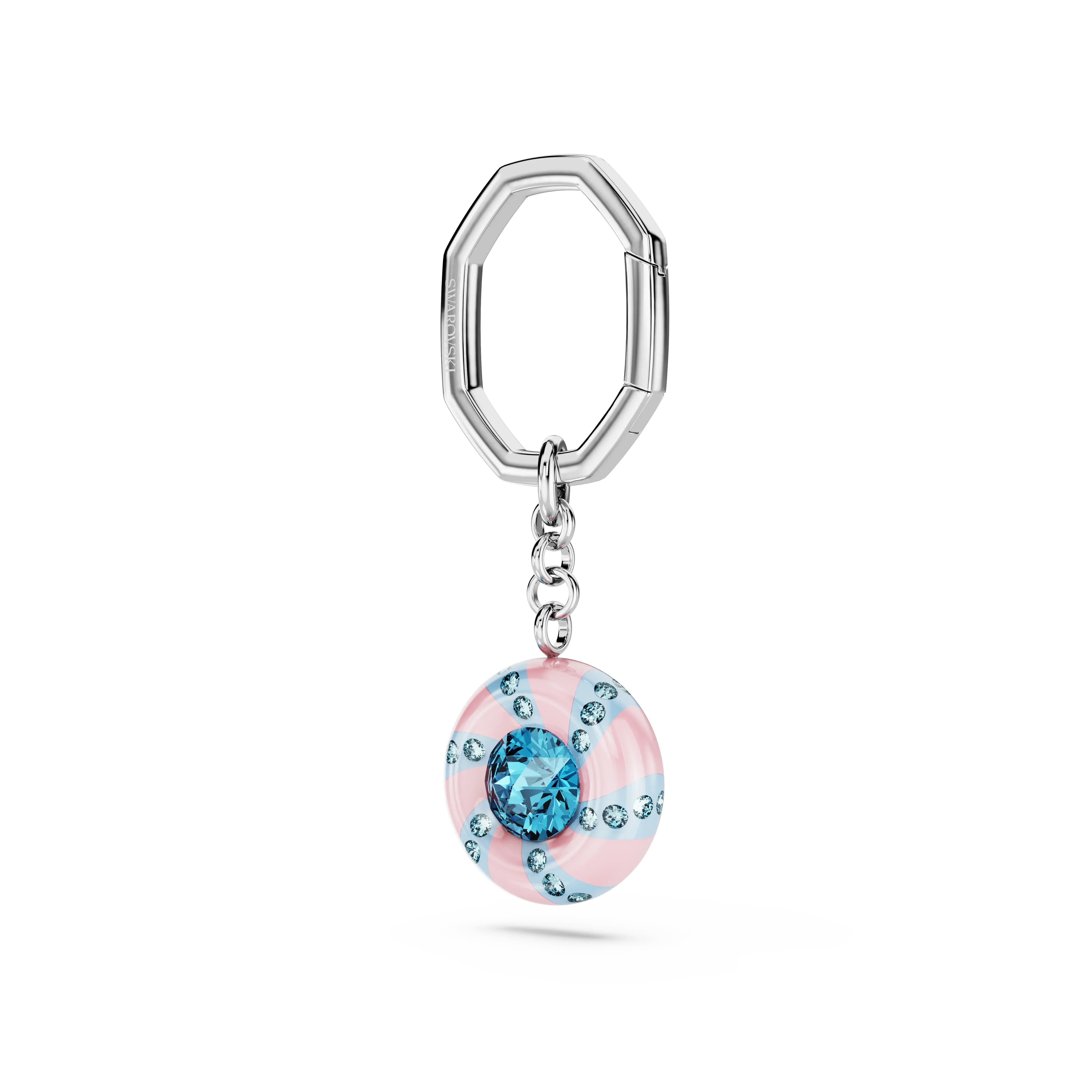 Dulcis key ring Round cut/Multicolored/Rhodium plated