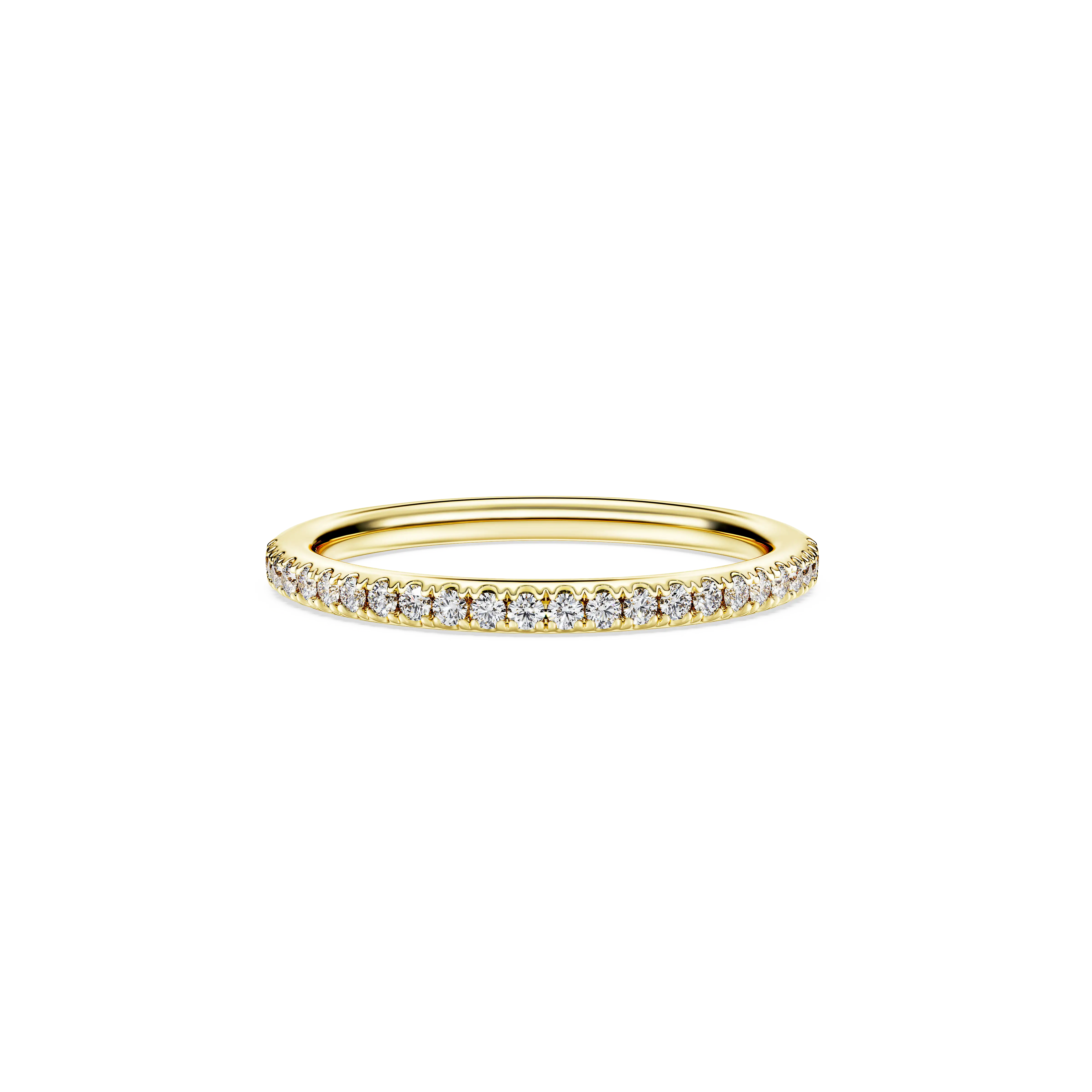 Eternity band ring Lab-grown diamonds 0.2 ct tw/Round shape/14K yellow gold