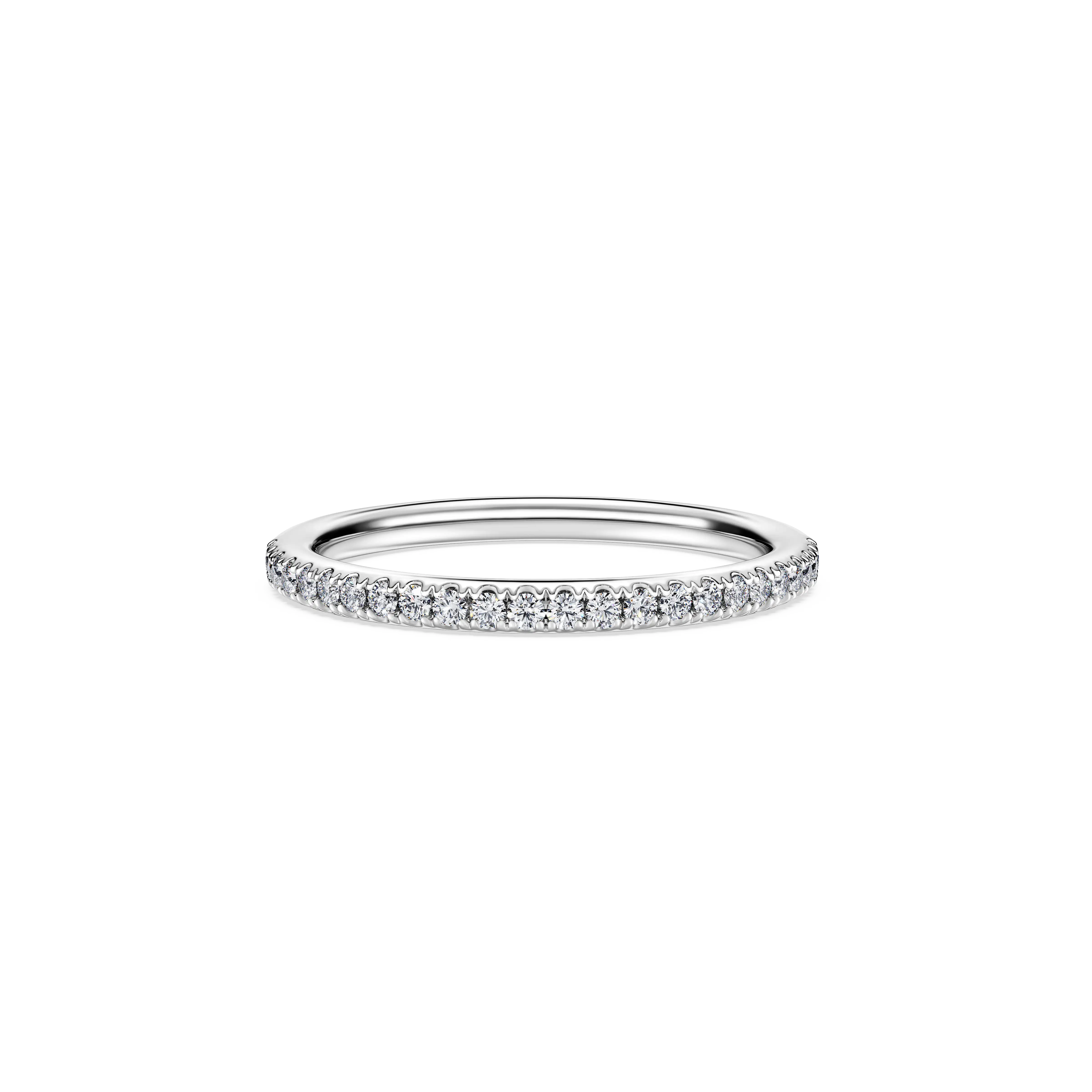 Eternity band ring Lab-grown diamonds 0.2 ct tw/Round shape/Sterling silver