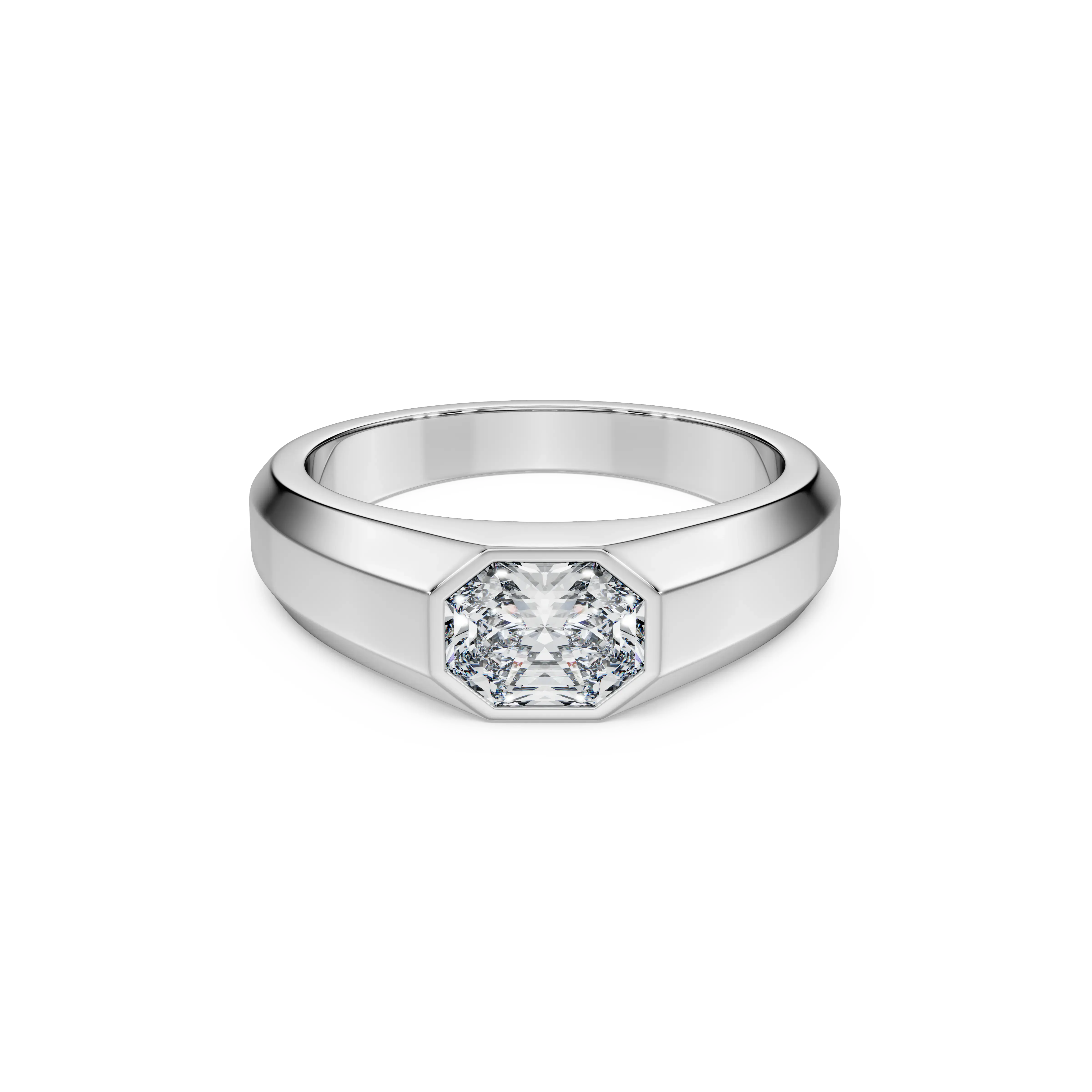 Eternity band ring Lab-grown diamonds 1.0 ct tw/Octagon shape/14K white gold