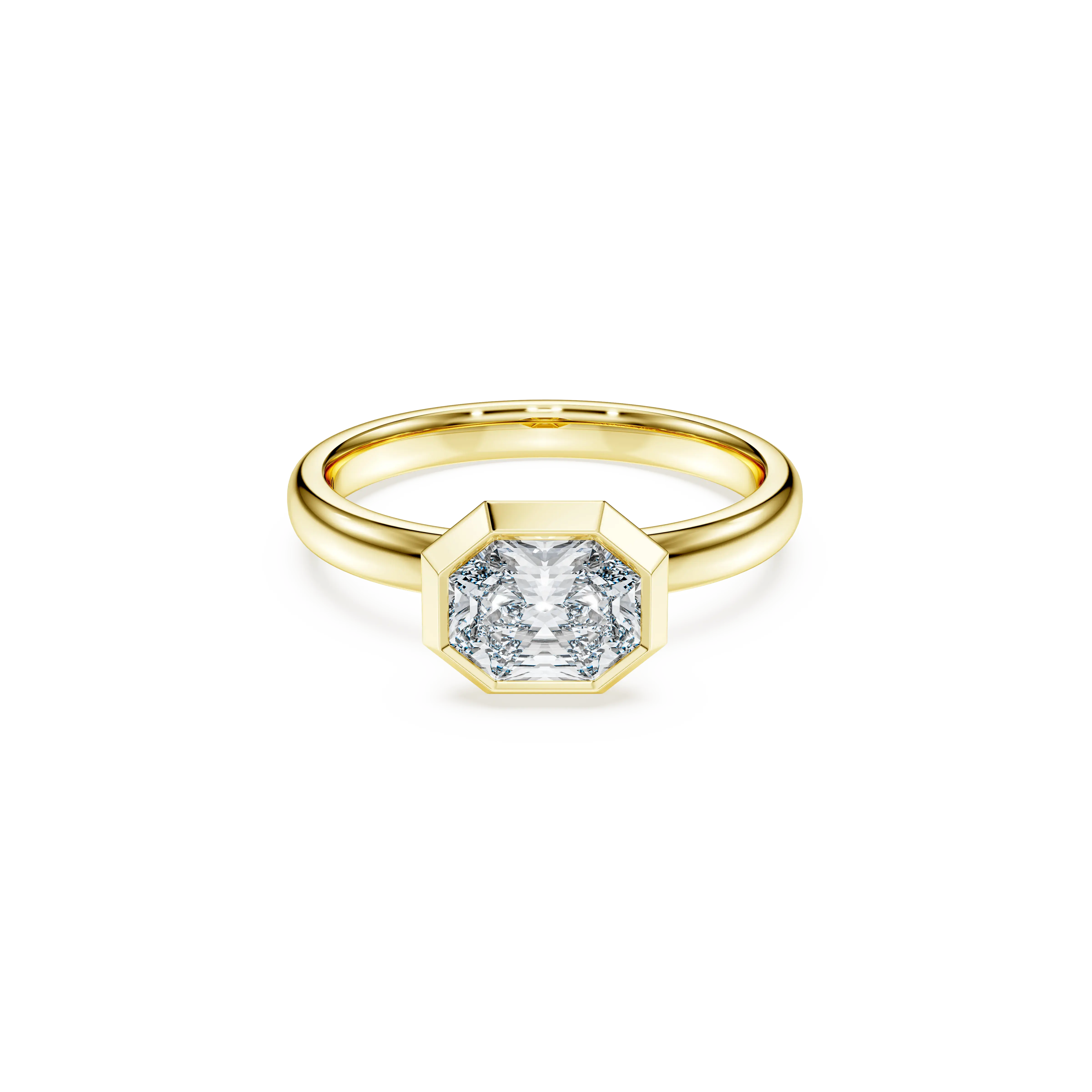 Eternity bezel ring Lab-grown diamonds 1.0 ct tw/Octagon shape/14K yellow gold