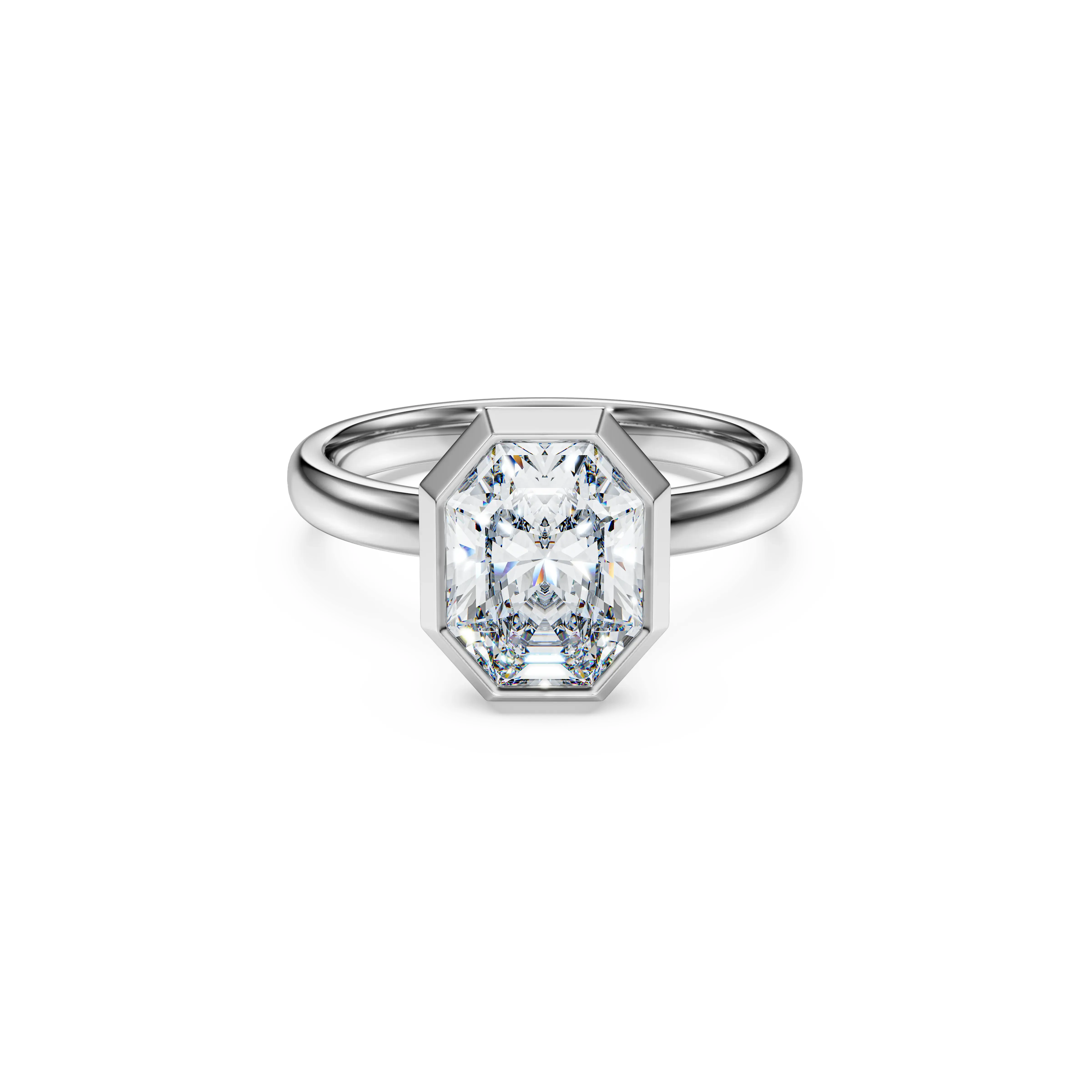 Eternity bezel ring Lab-grown diamonds 2.0 ct tw/Octagon shape/14K white gold
