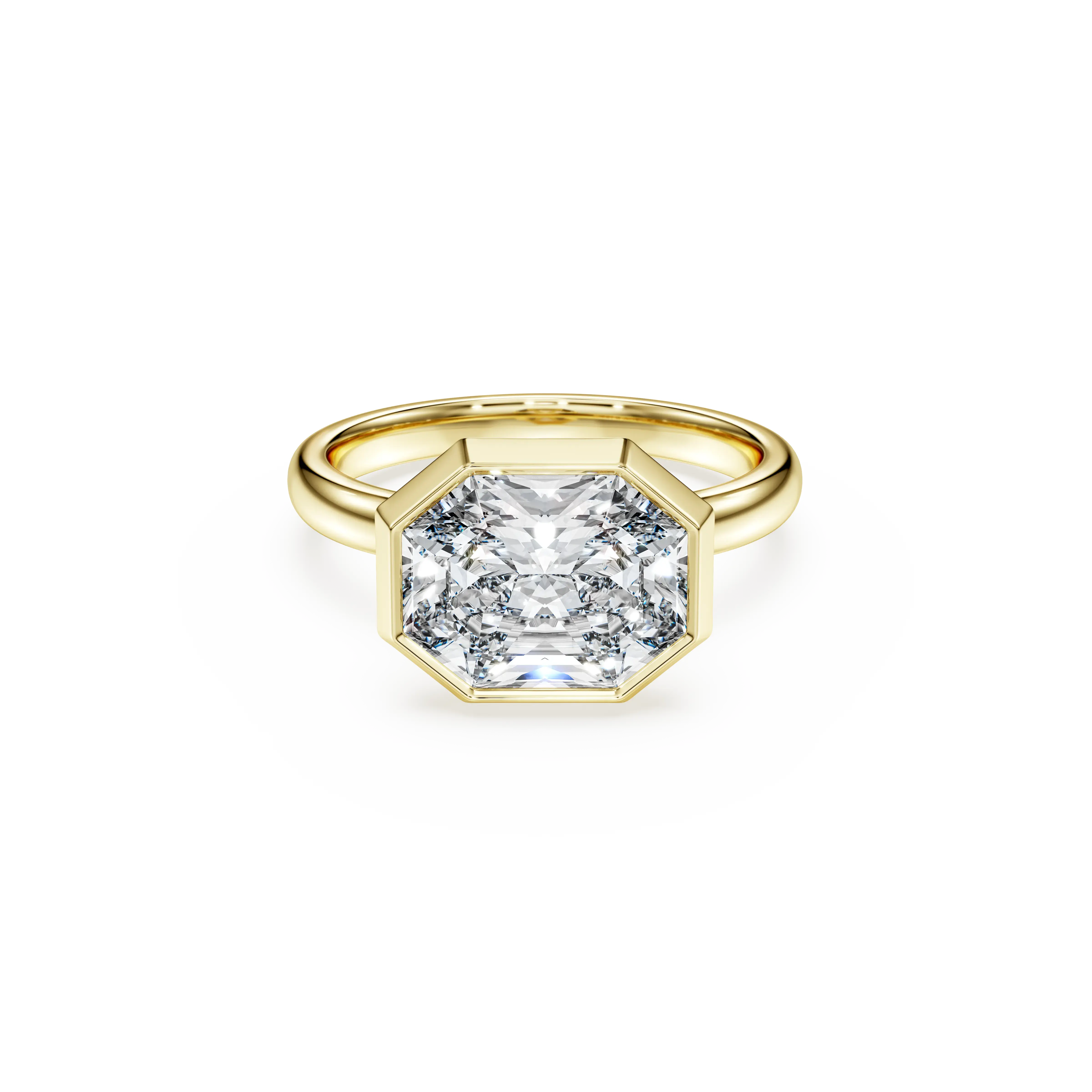 Eternity bezel ring Lab-grown diamonds 3.0 ct tw/Octagon shape/14K yellow gold