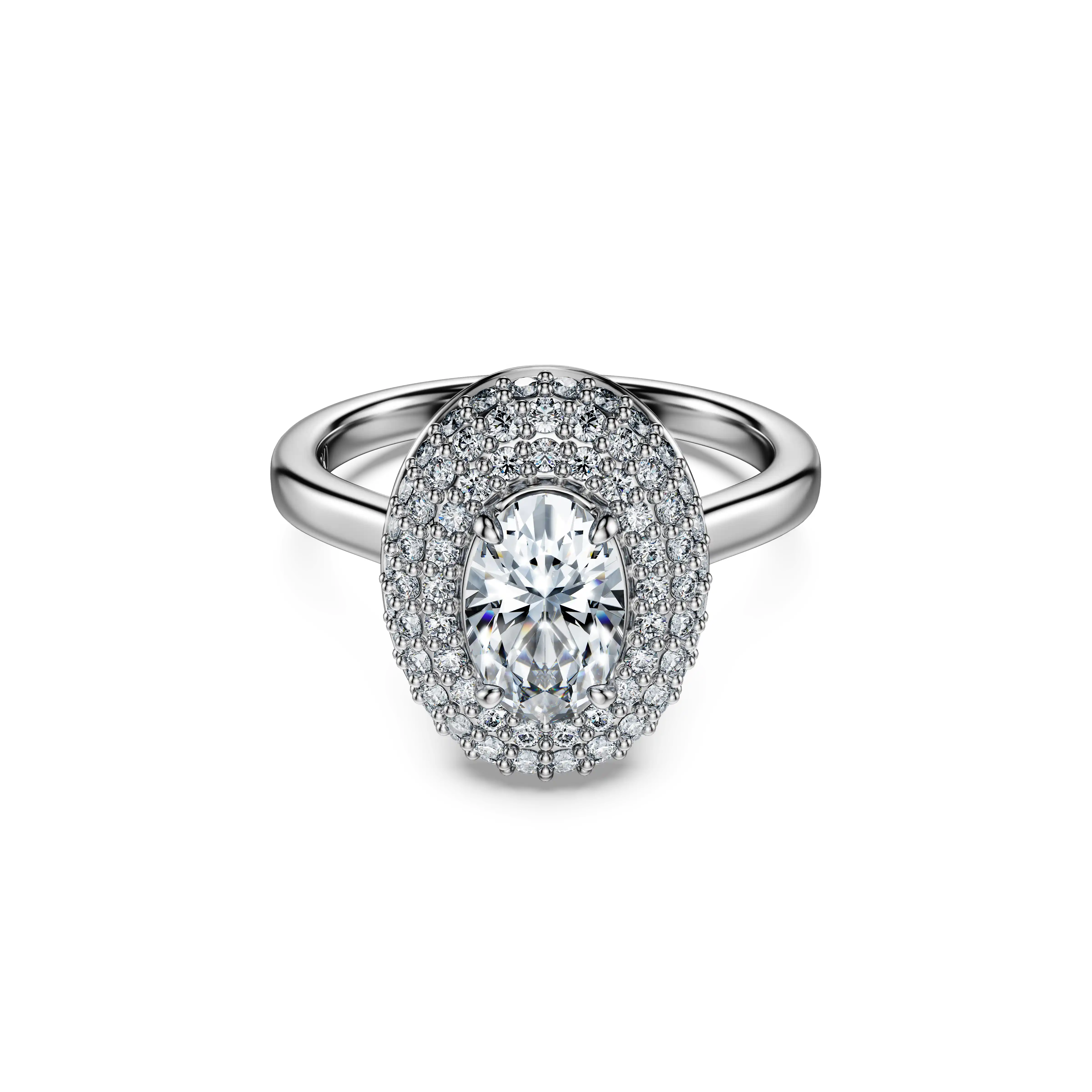 Eternity halo solitaire ring Lab-grown diamonds 1.5 ct tw/Mixed shapes/14K white gold
