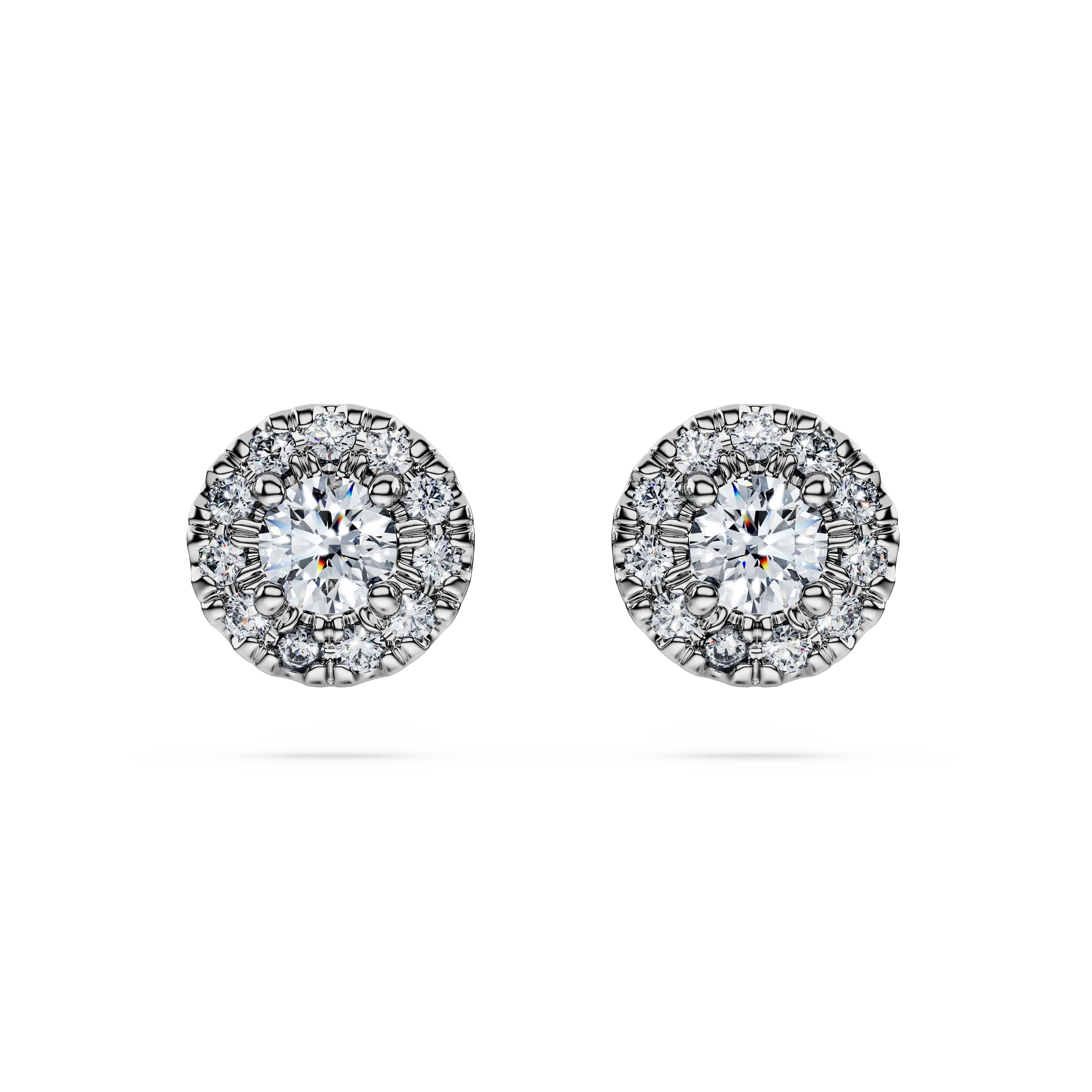 Eternity halo stud earrings Lab-grown diamonds 0.45 ct tw/Round shape/Sterling silver
