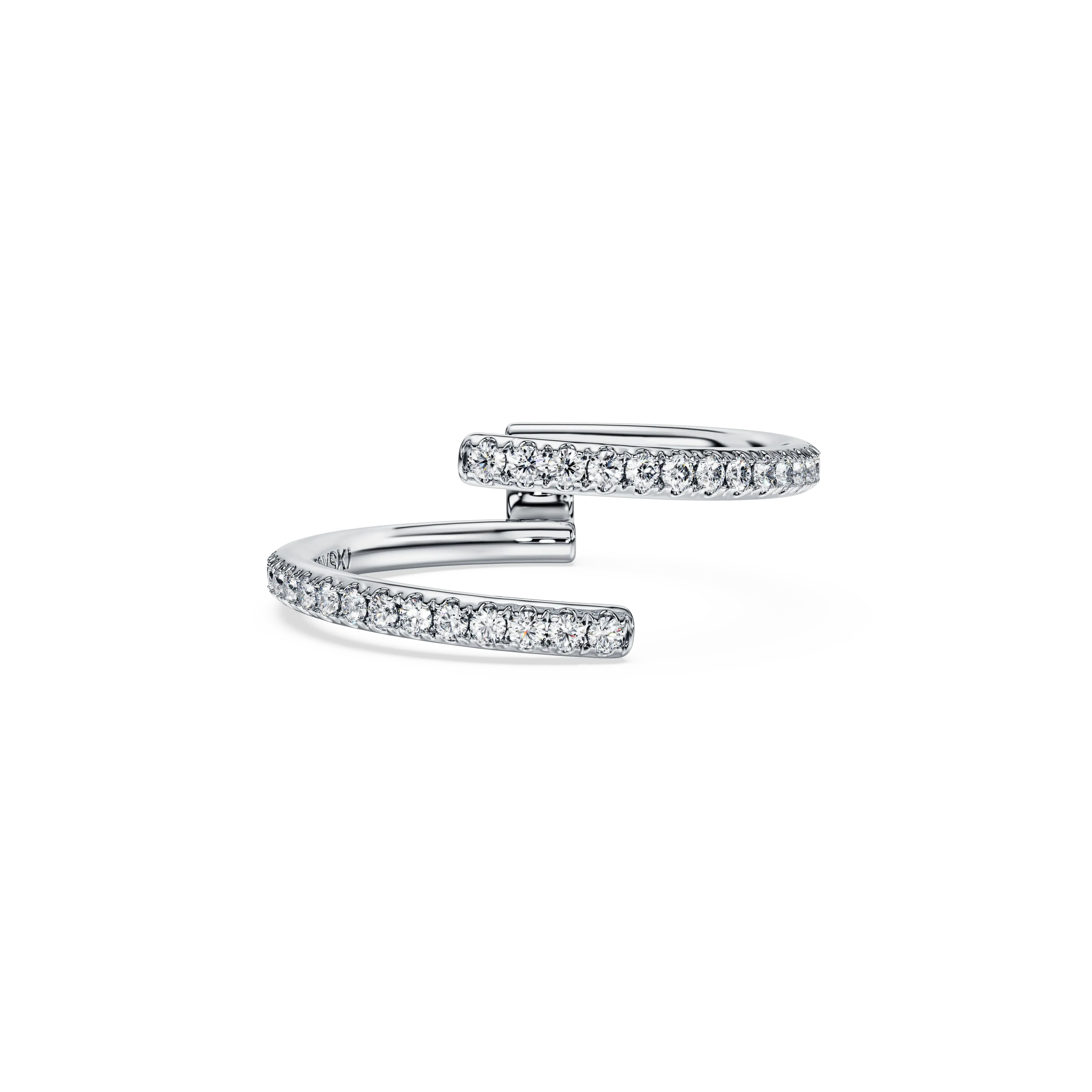 Eternity open band ring Lab-grown diamonds 0.2 ct tw/Round shape/14K white gold