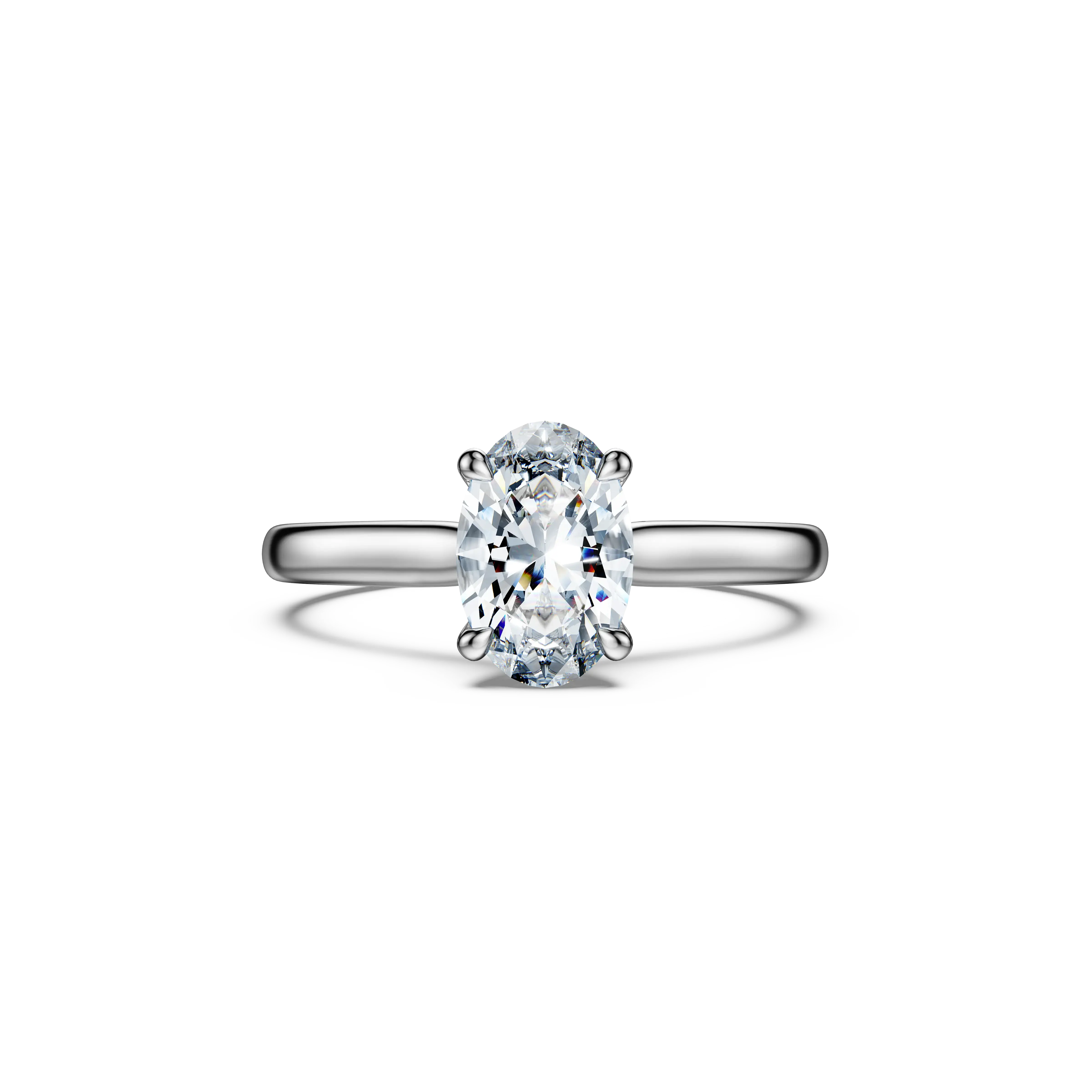Eternity solitaire ring Lab-grown diamonds 1 ct tw/Oval shape/14K white gold