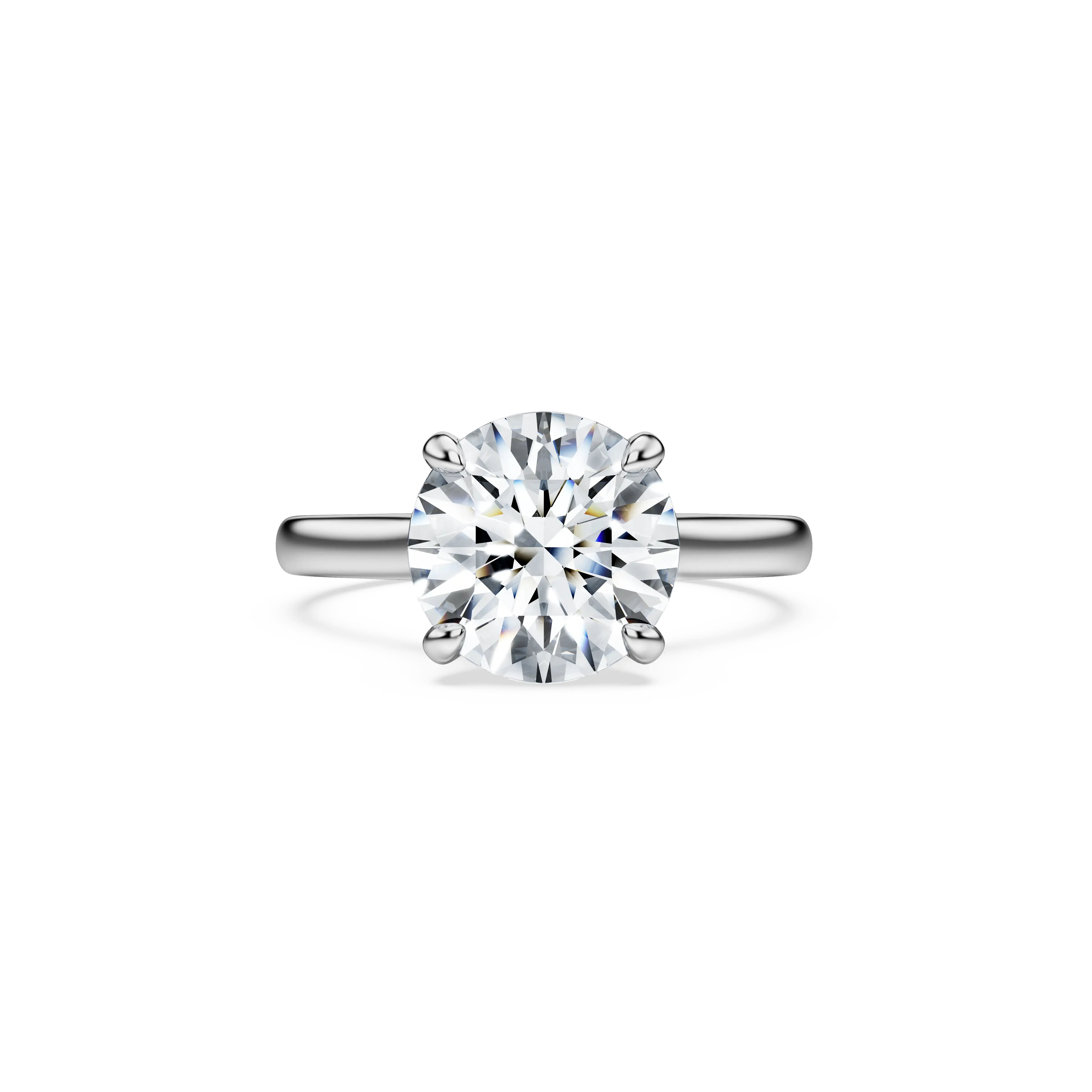 Eternity solitaire ring Lab-grown diamonds 3 ct tw/Round shape/14K white gold