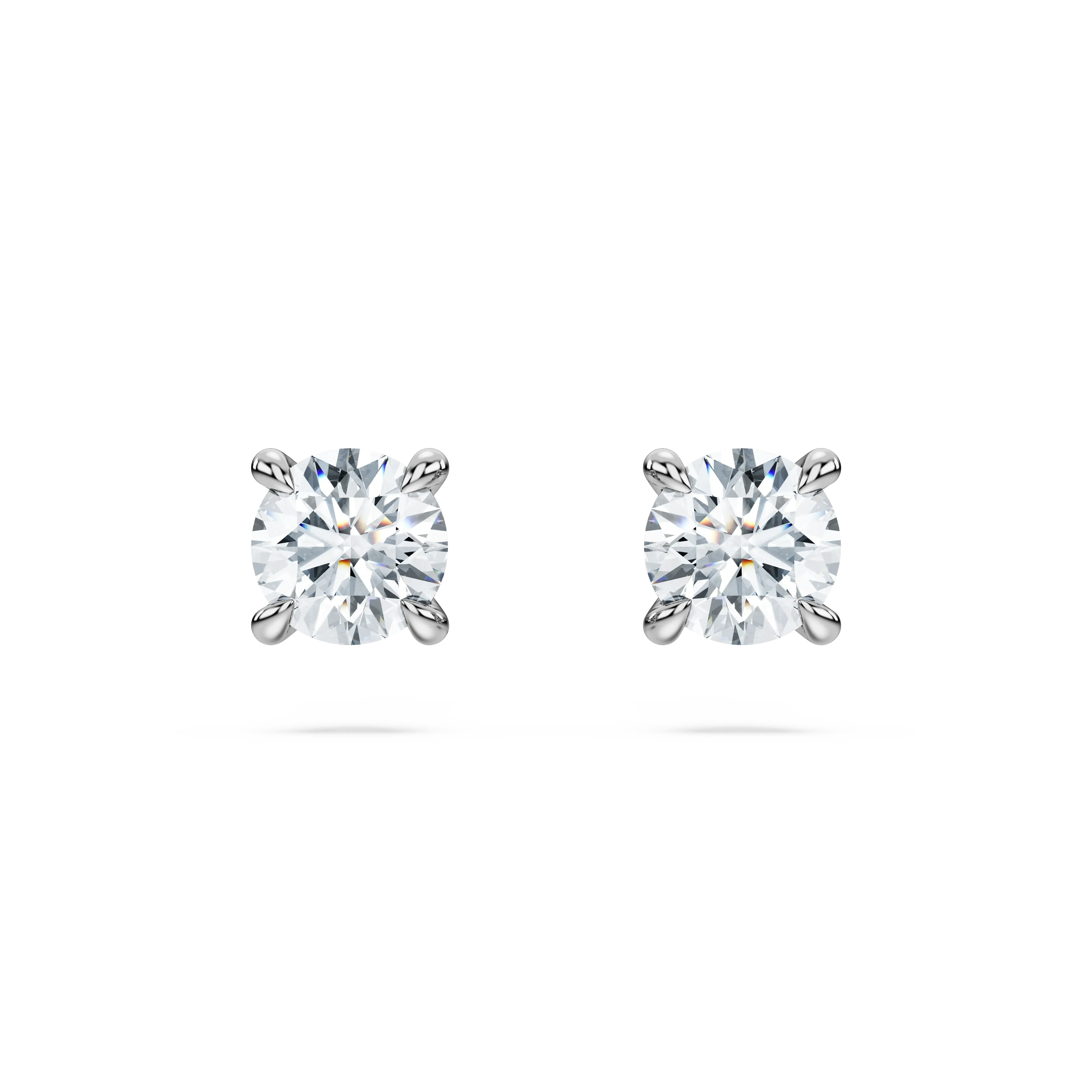Eternity solitaire stud earrings Lab-grown diamonds 0.5 ct tw/Round shape/14K white gold