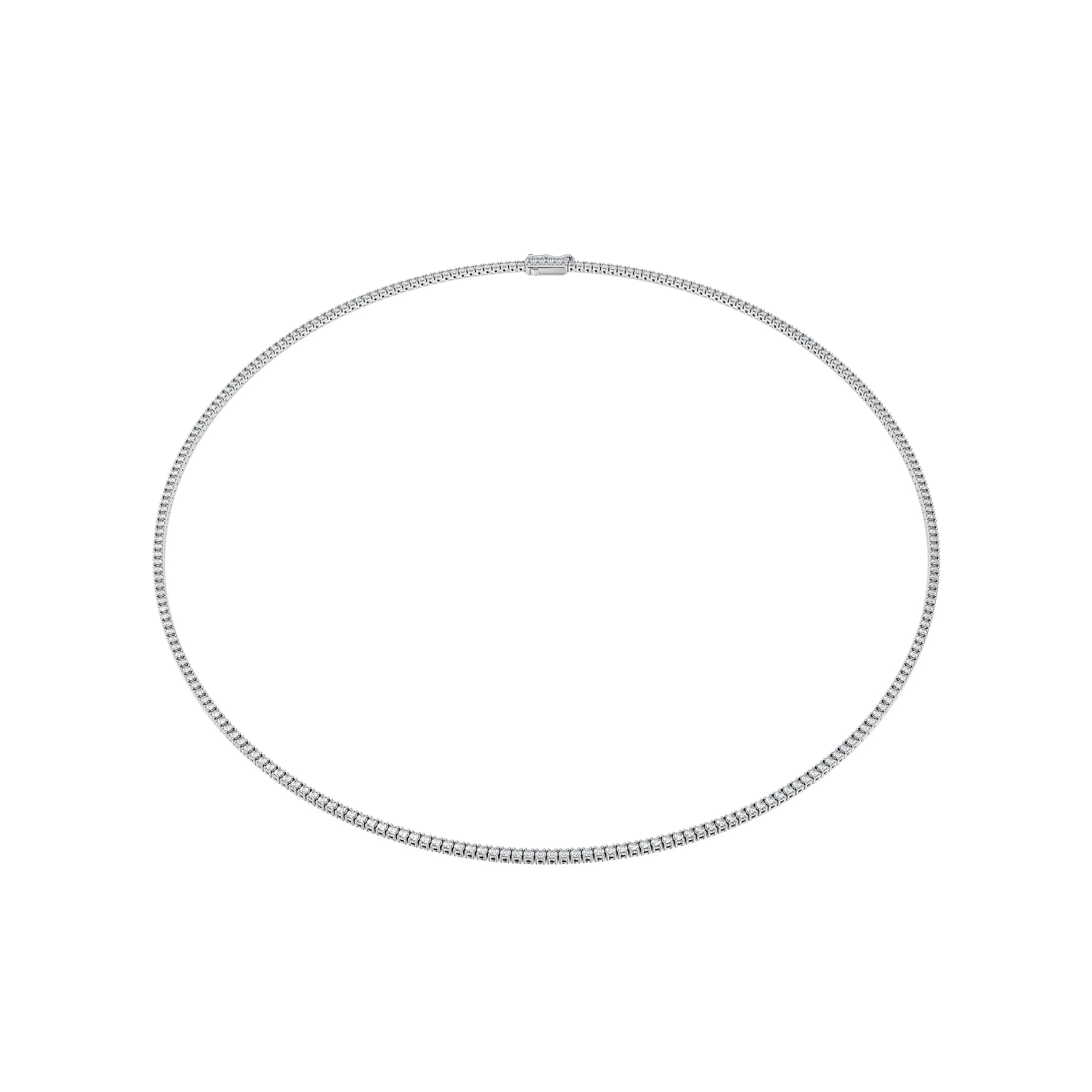 Eternity Tennis necklace Lab-grown diamonds 3 ct tw/Round shape/14K white gold