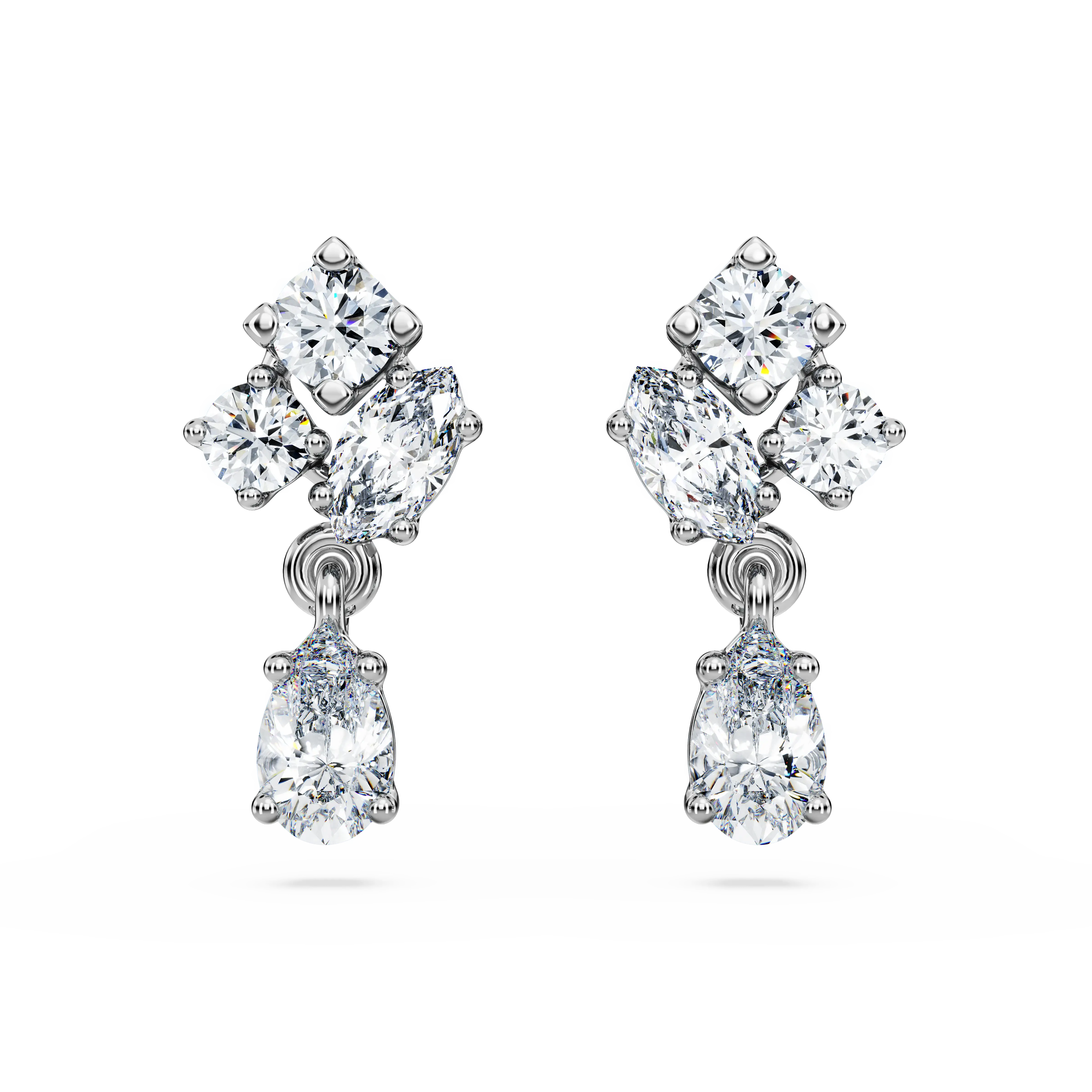 Galaxy drop earrings Lab-grown diamonds 0.75 ct tw/Mixed shapes/14K white gold