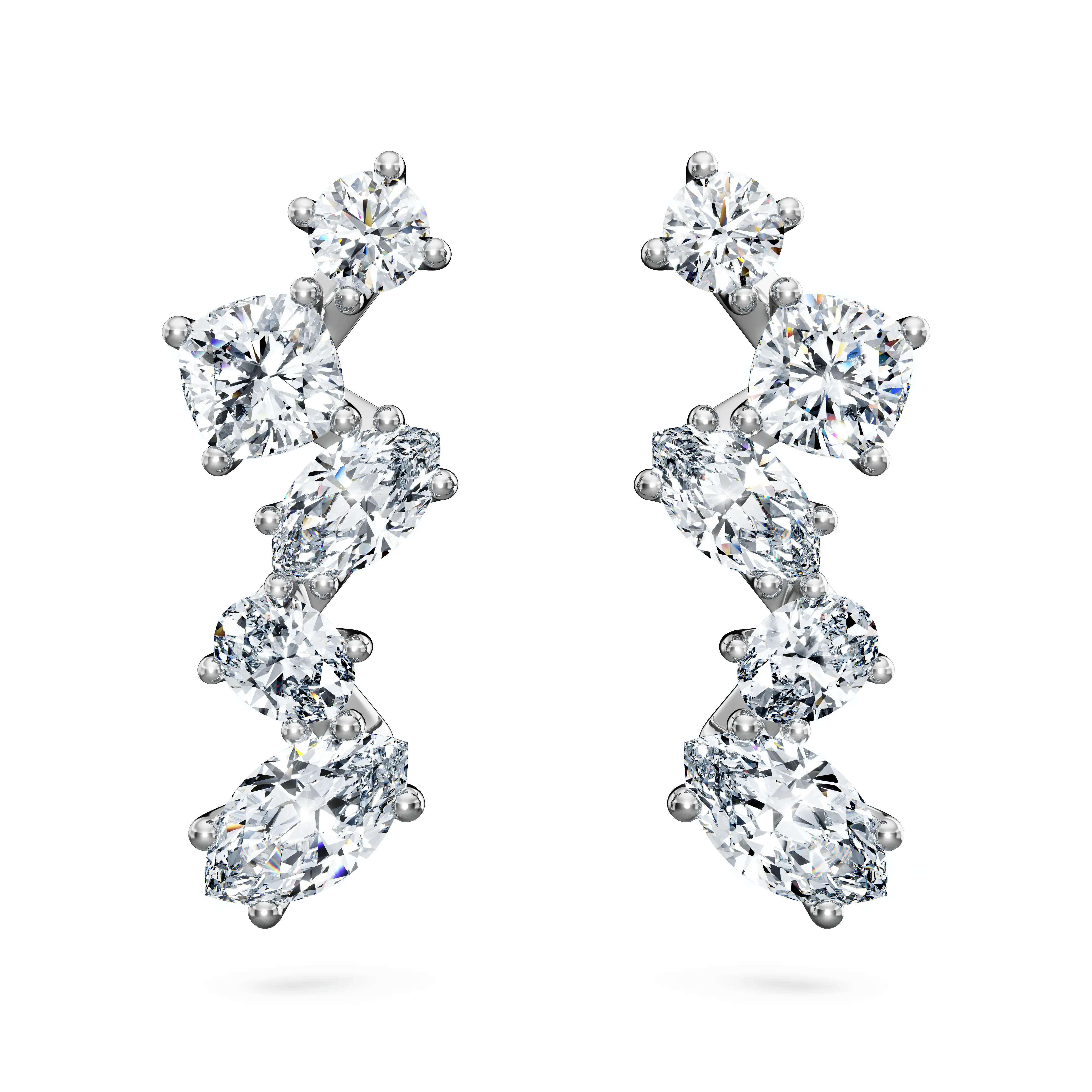 Galaxy ear cuffs Lab-grown diamonds 1.25 ct tw/Mixed shapes/14K white gold