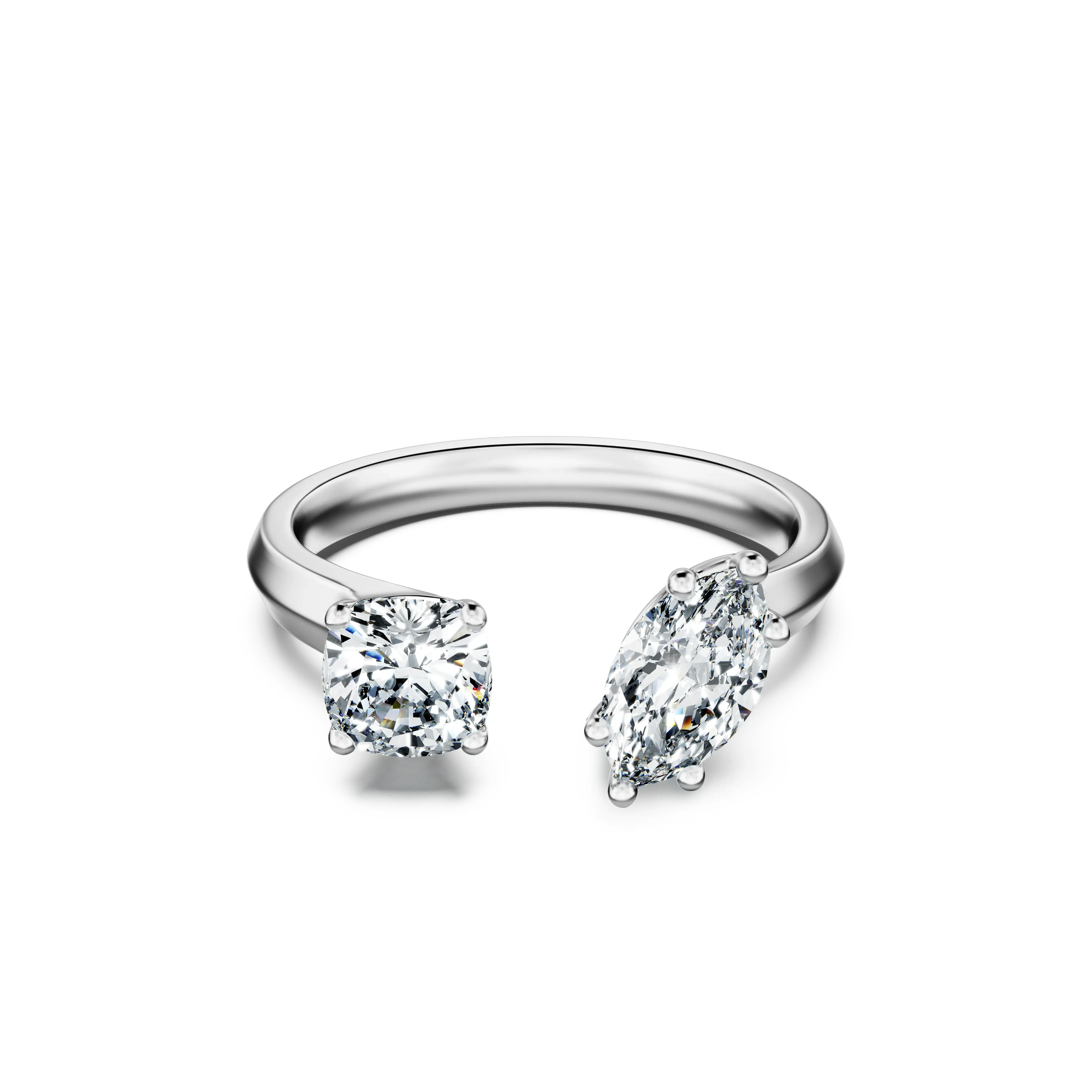 Galaxy open ring Lab-grown diamonds 1 ct tw/Mixed shapes/14K white gold