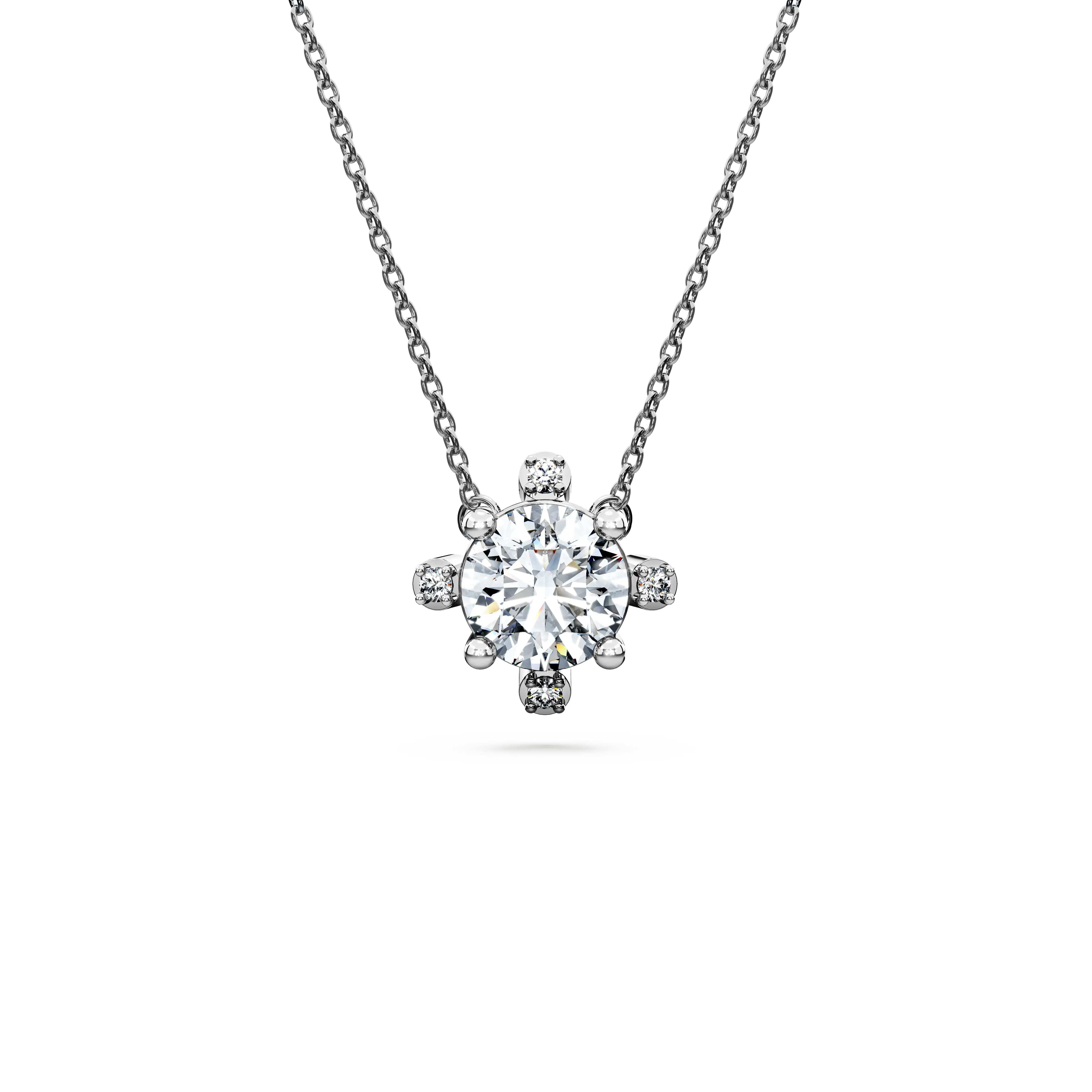 Galaxy pendant Lab-grown diamonds 1.05 ct tw/Round shape/14K white gold